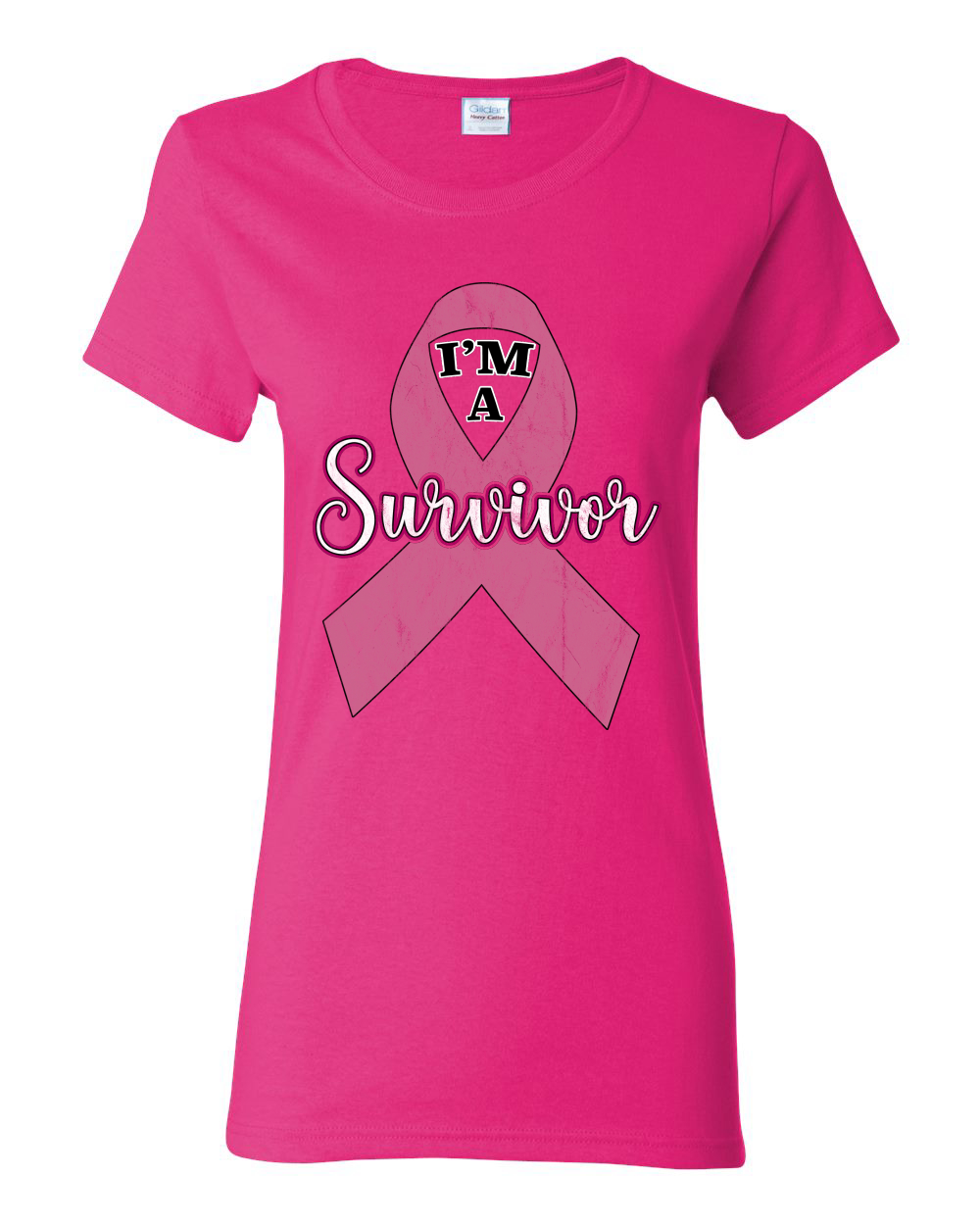 Camiseta gráfica rosa I'm A sobreviviente de cáncer de mama para mujer - Imagen 5 de 8