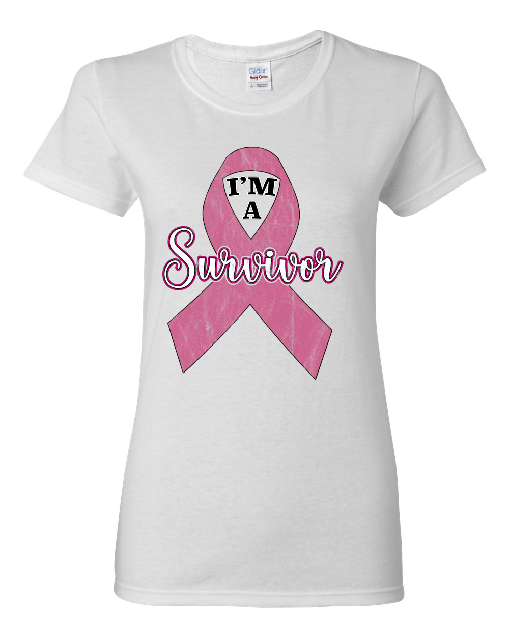 Camiseta gráfica rosa I'm A sobreviviente de cáncer de mama para mujer - Imagen 8 de 8