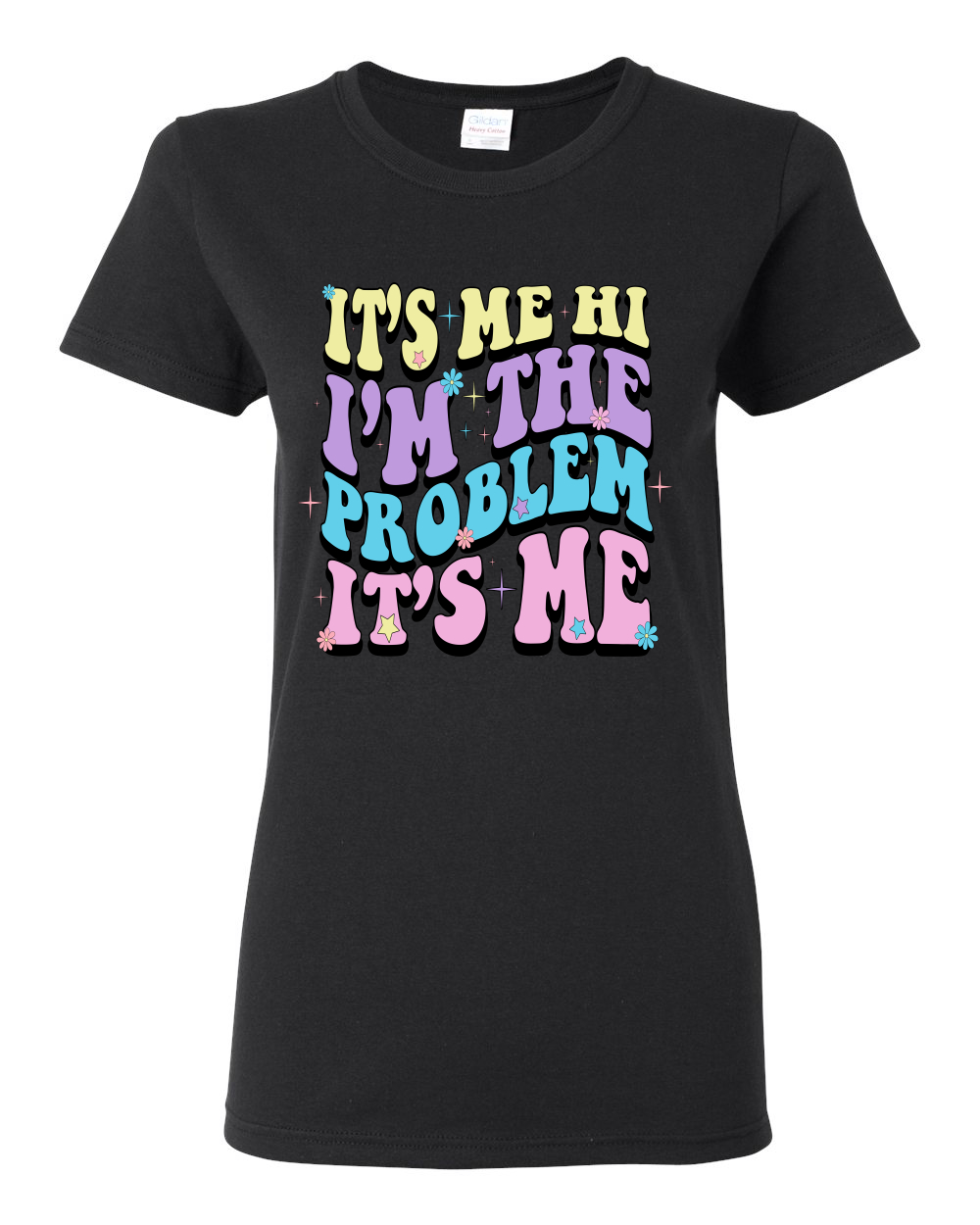 Camiseta gráfica para mujer Its Me Hi Im The Problem Its Me Groovy Letters - Imagen 3 de 11