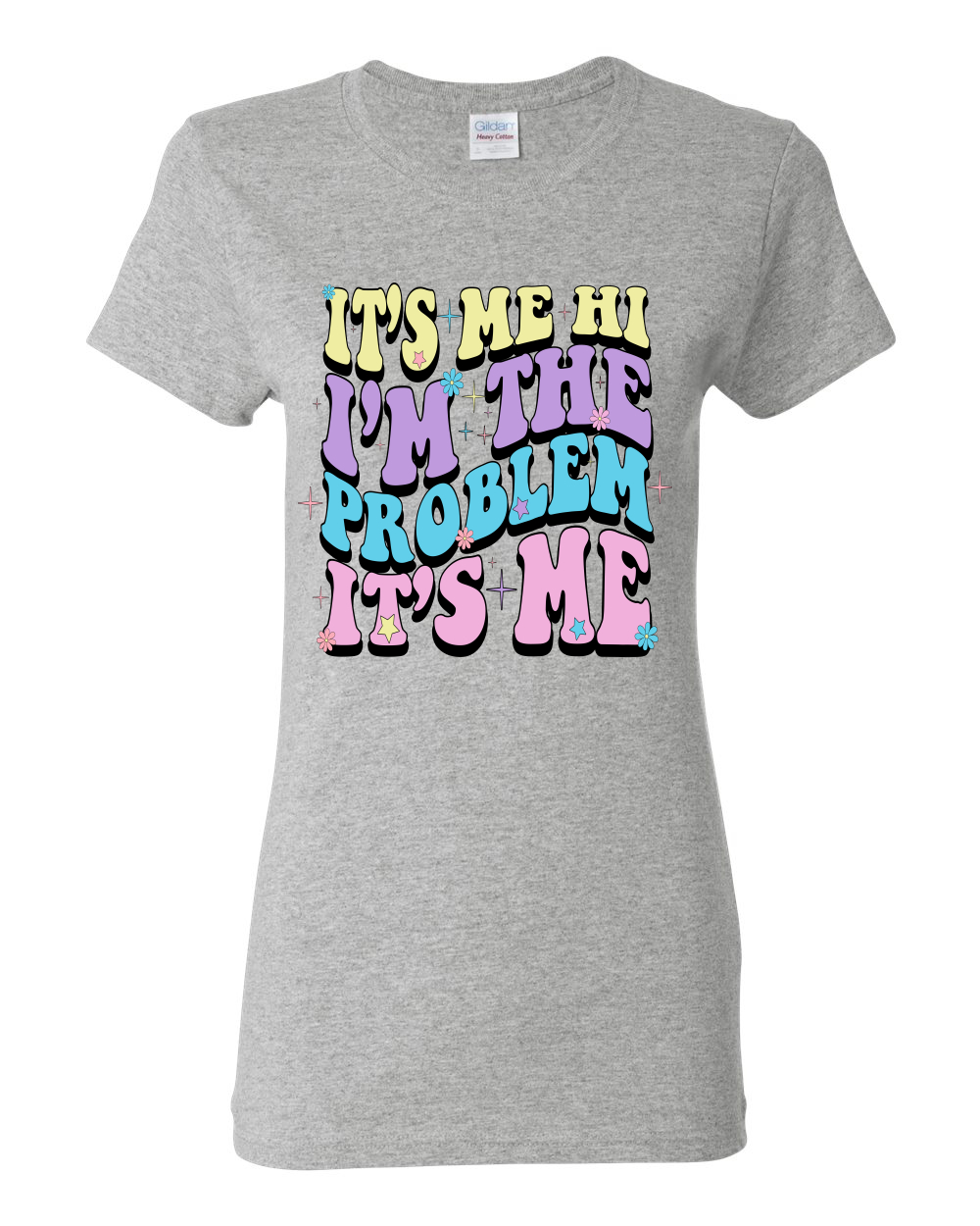 Camiseta gráfica para mujer Its Me Hi Im The Problem Its Me Groovy Letters - Imagen 5 de 11