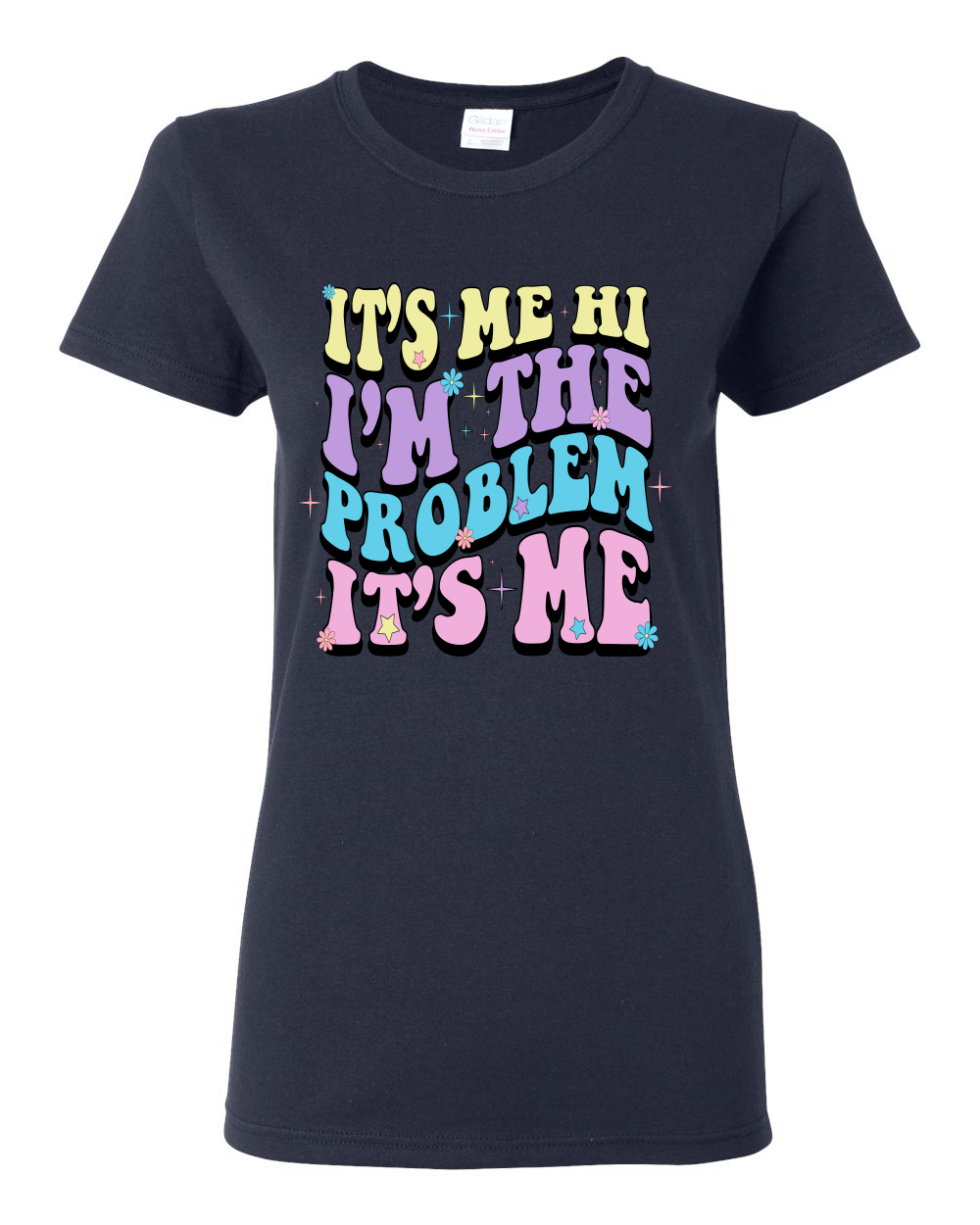Camiseta gráfica para mujer Its Me Hi Im The Problem Its Me Groovy Letters - Imagen 7 de 11