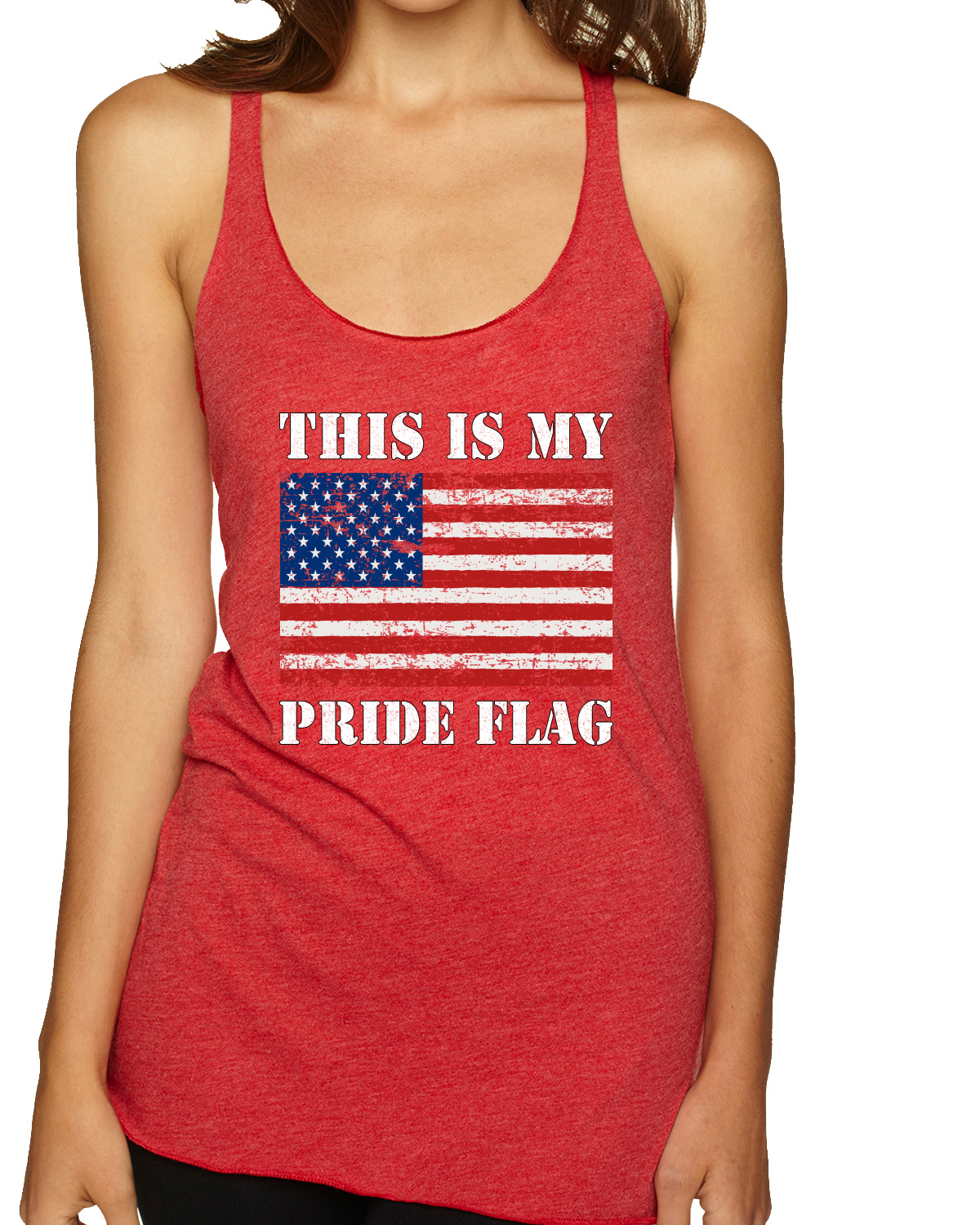 This is My Pride Shirt American Flag TriBlend Racerback Tank Top - Picture 5 of 6