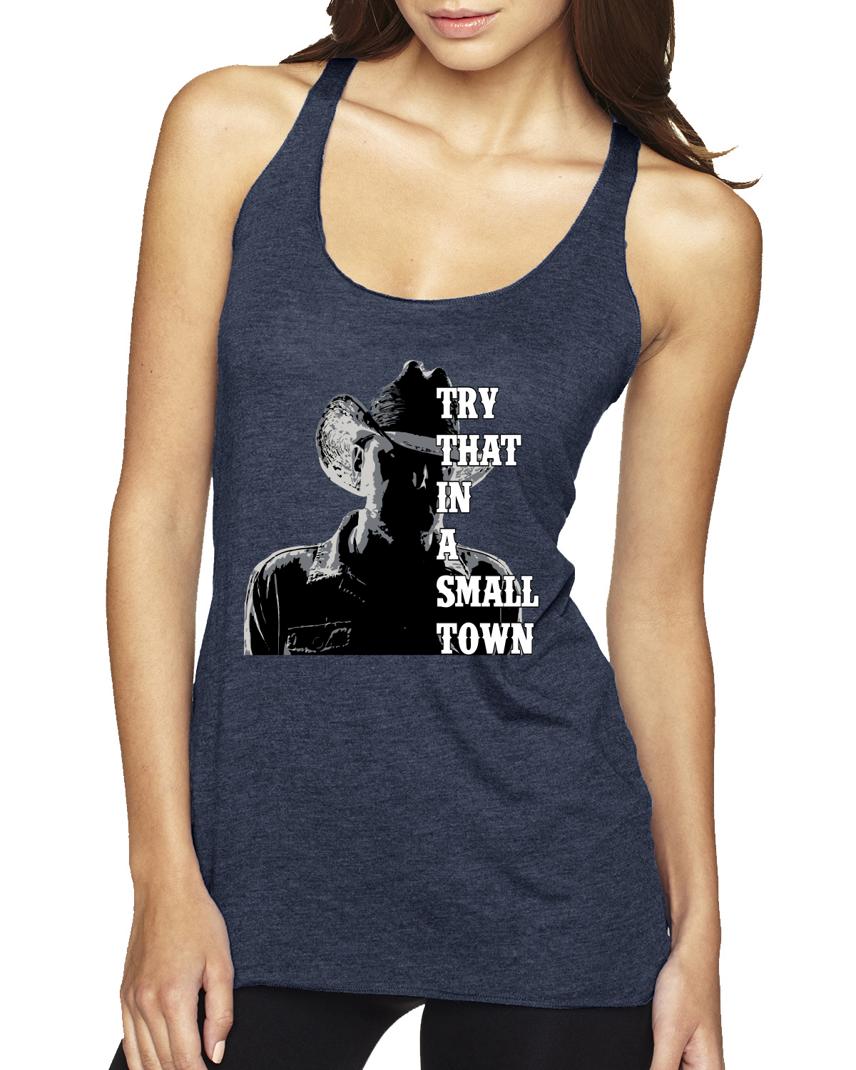Top sin mangas Try That In A Small Town Silhouette TriBlend Racerback - Imagen 4 de 6