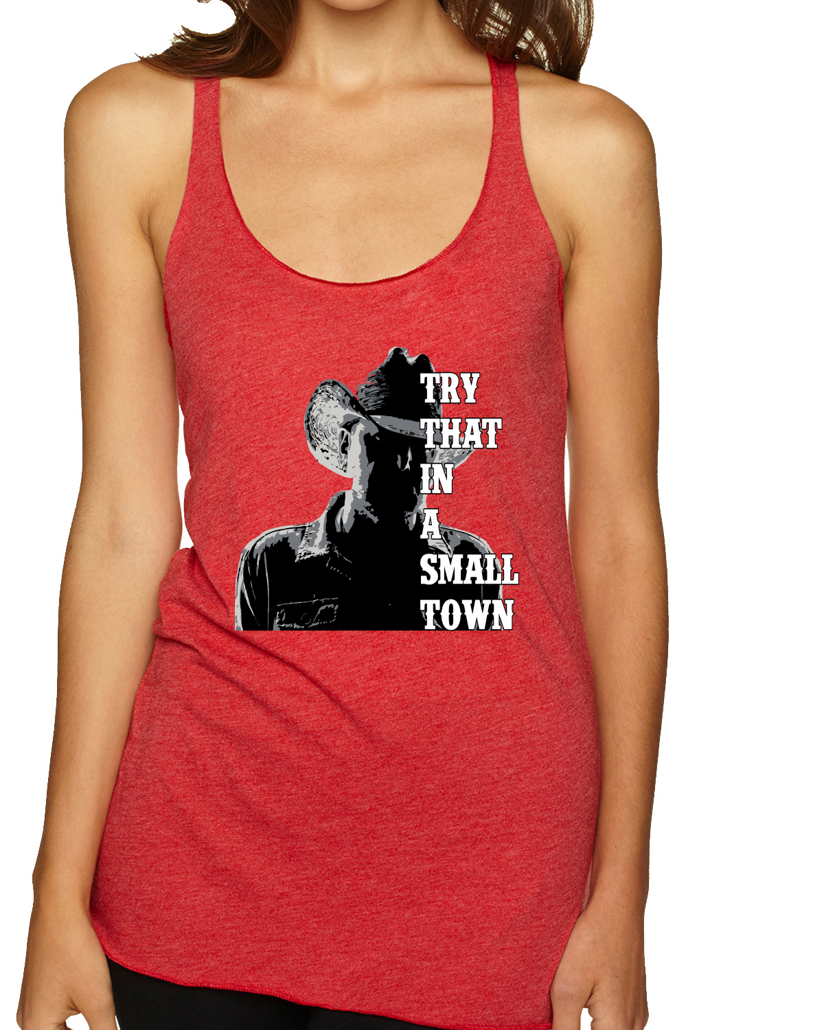 Top sin mangas Try That In A Small Town Silhouette TriBlend Racerback - Imagen 5 de 6