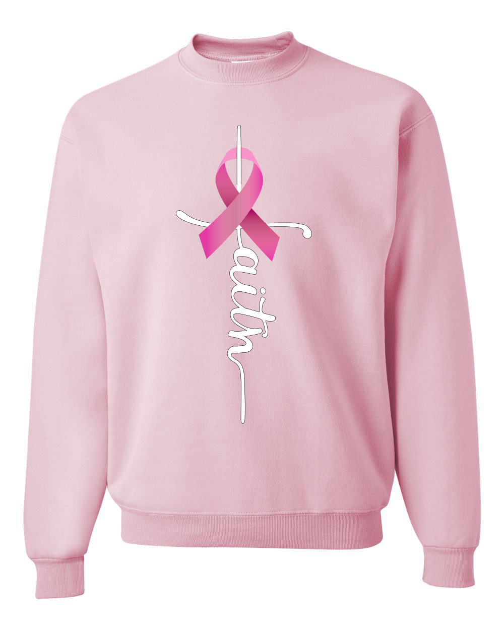 Sudadera de cuello redondo unisex con cinta de cáncer de mama - Imagen 8 de 10
