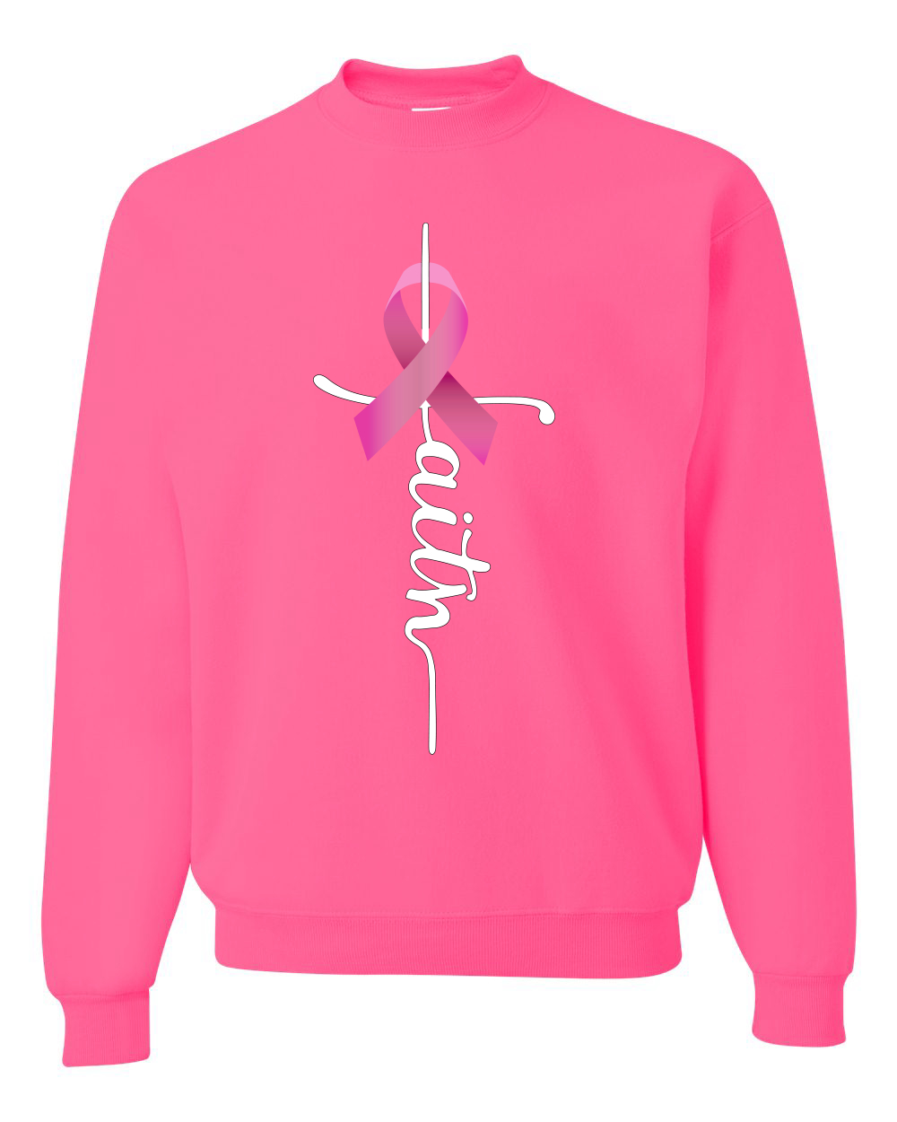 Sudadera de cuello redondo unisex con cinta de cáncer de mama - Imagen 9 de 10