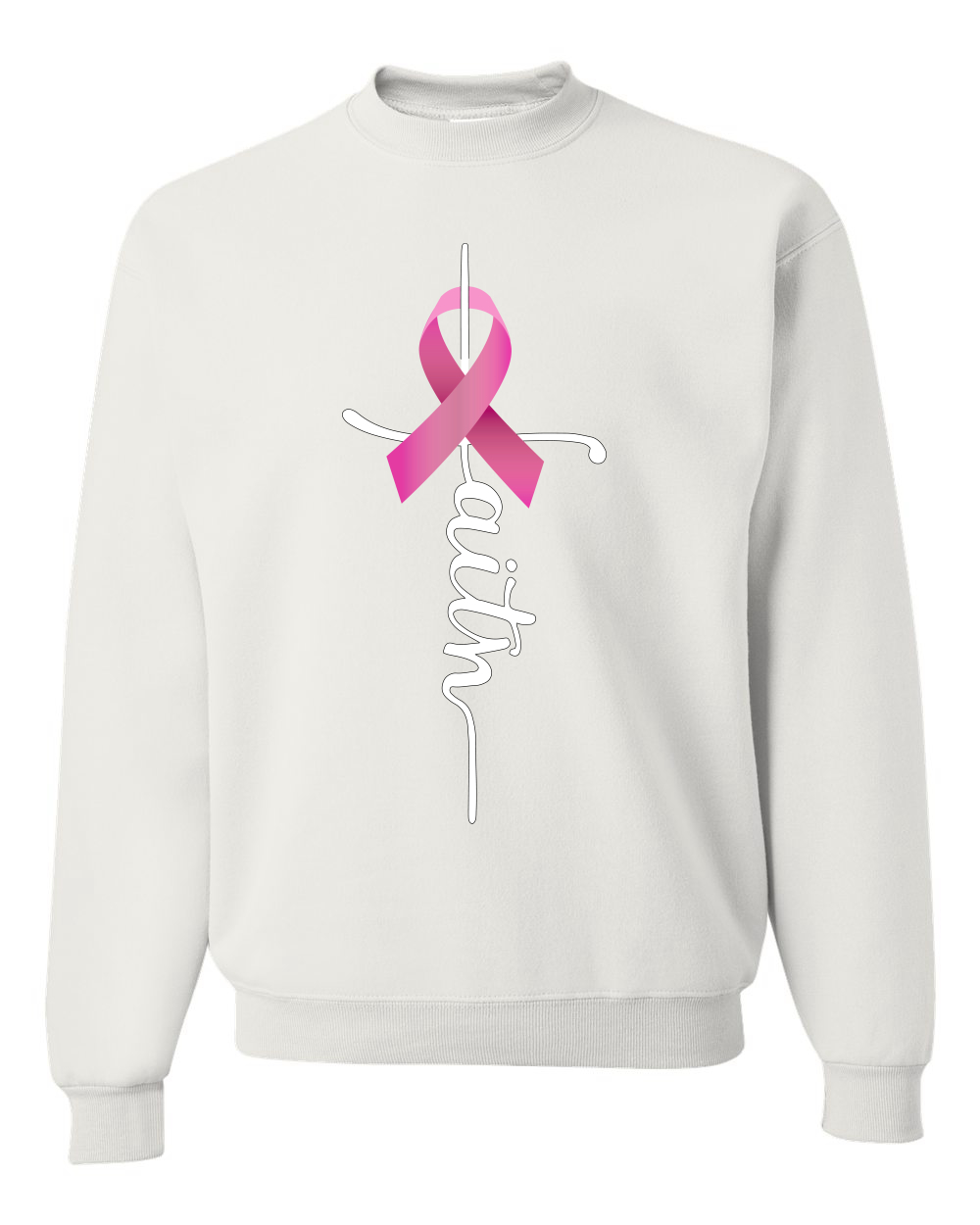 Sudadera de cuello redondo unisex con cinta de cáncer de mama - Imagen 10 de 10