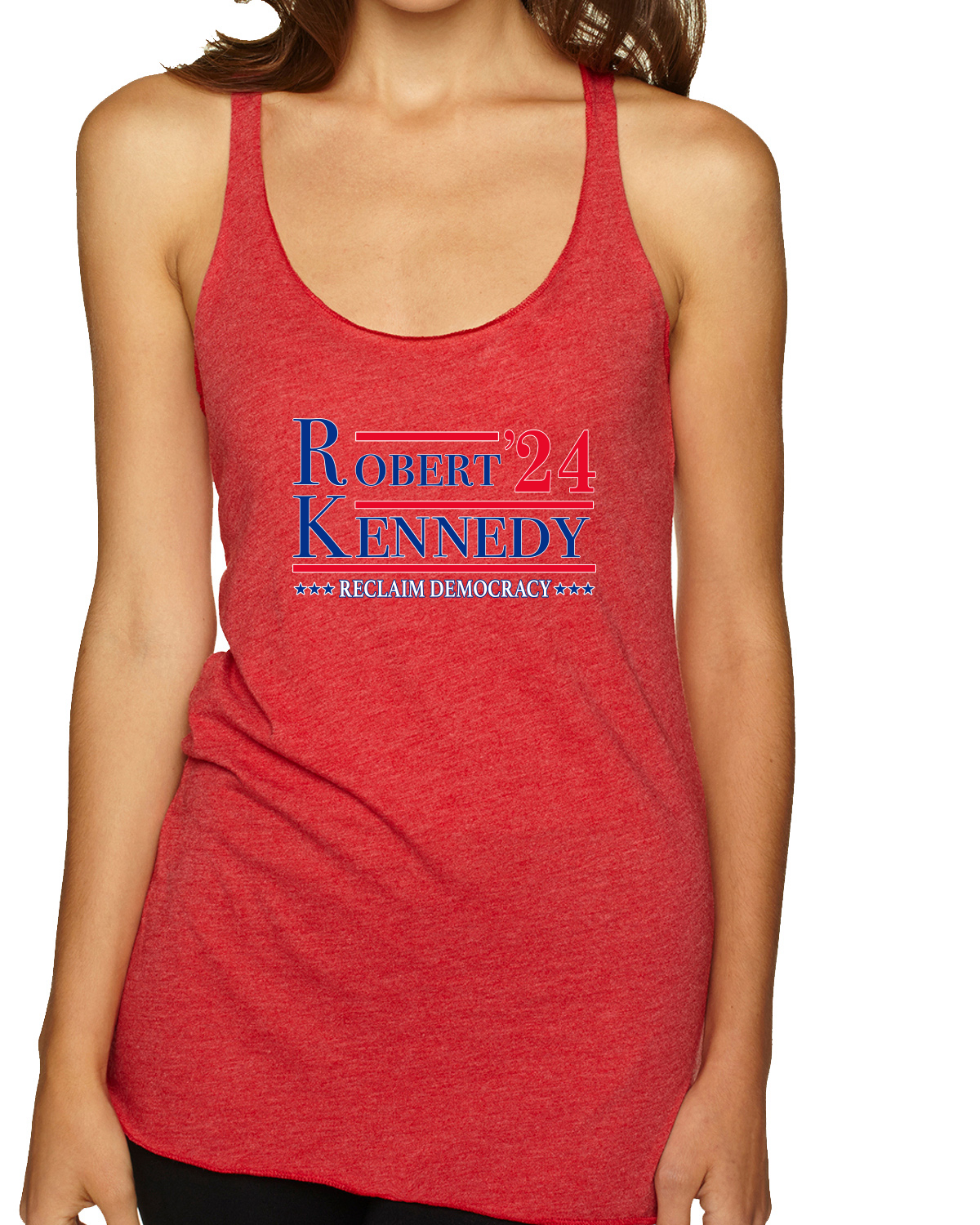 Camiseta sin mangas Robert F. Kennedy Jr. Reclaim Democracy American Pride TriBlend Racerback - Imagen 6 de 7