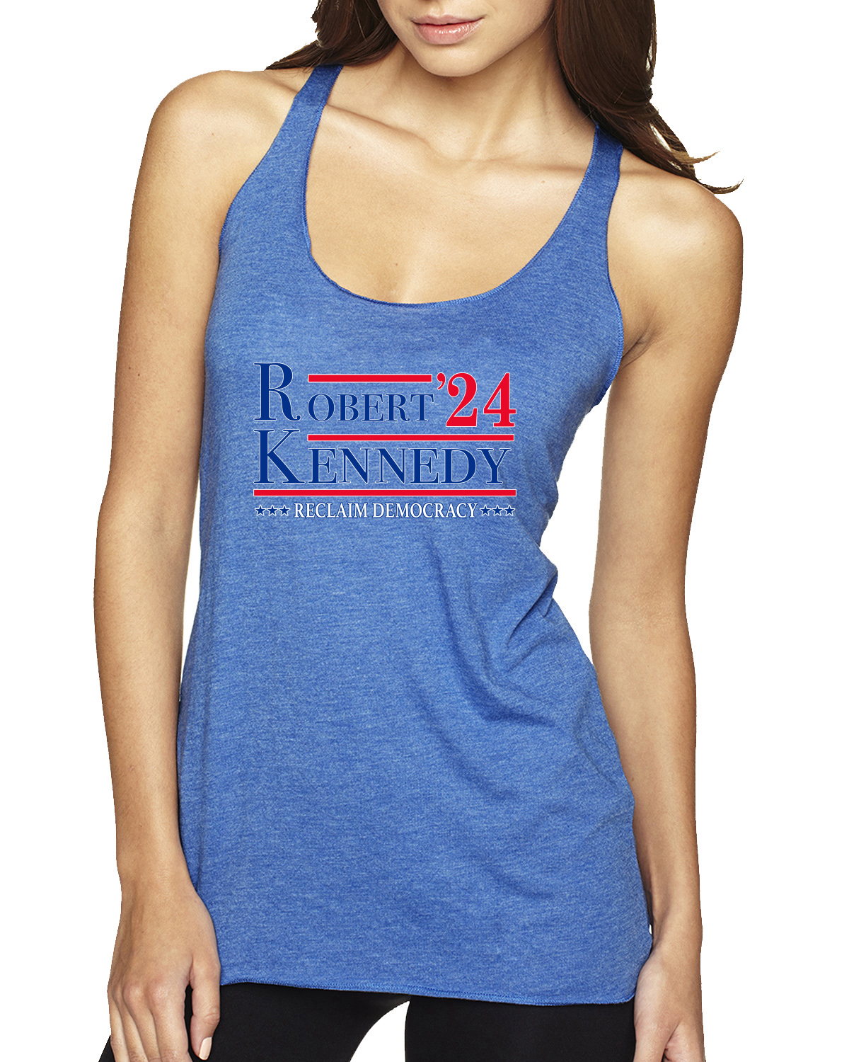 Camiseta sin mangas Robert F. Kennedy Jr. Reclaim Democracy American Pride TriBlend Racerback - Imagen 7 de 7