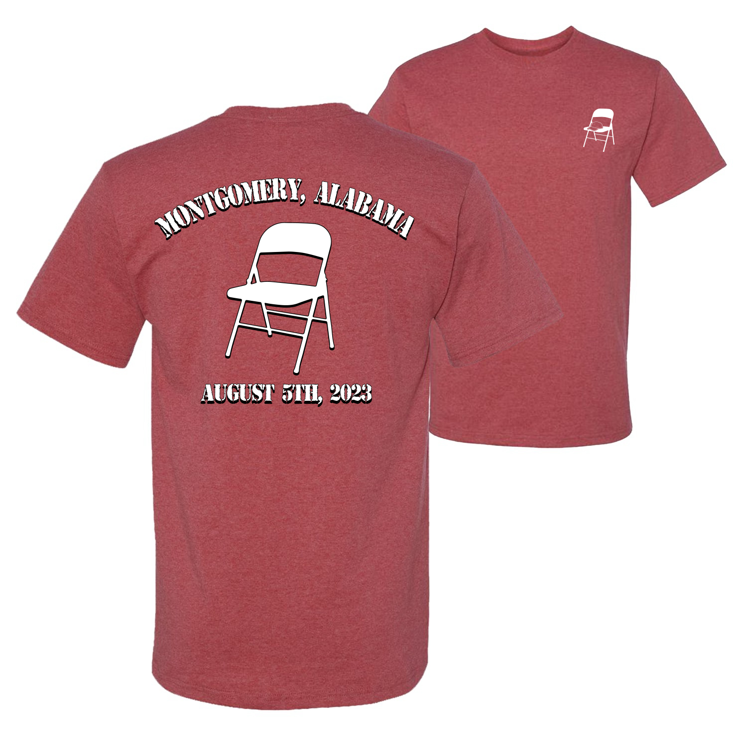Montgomery Alabama Boat Brawl 2023 Chair Stencil Font Men Graphic Tshirt