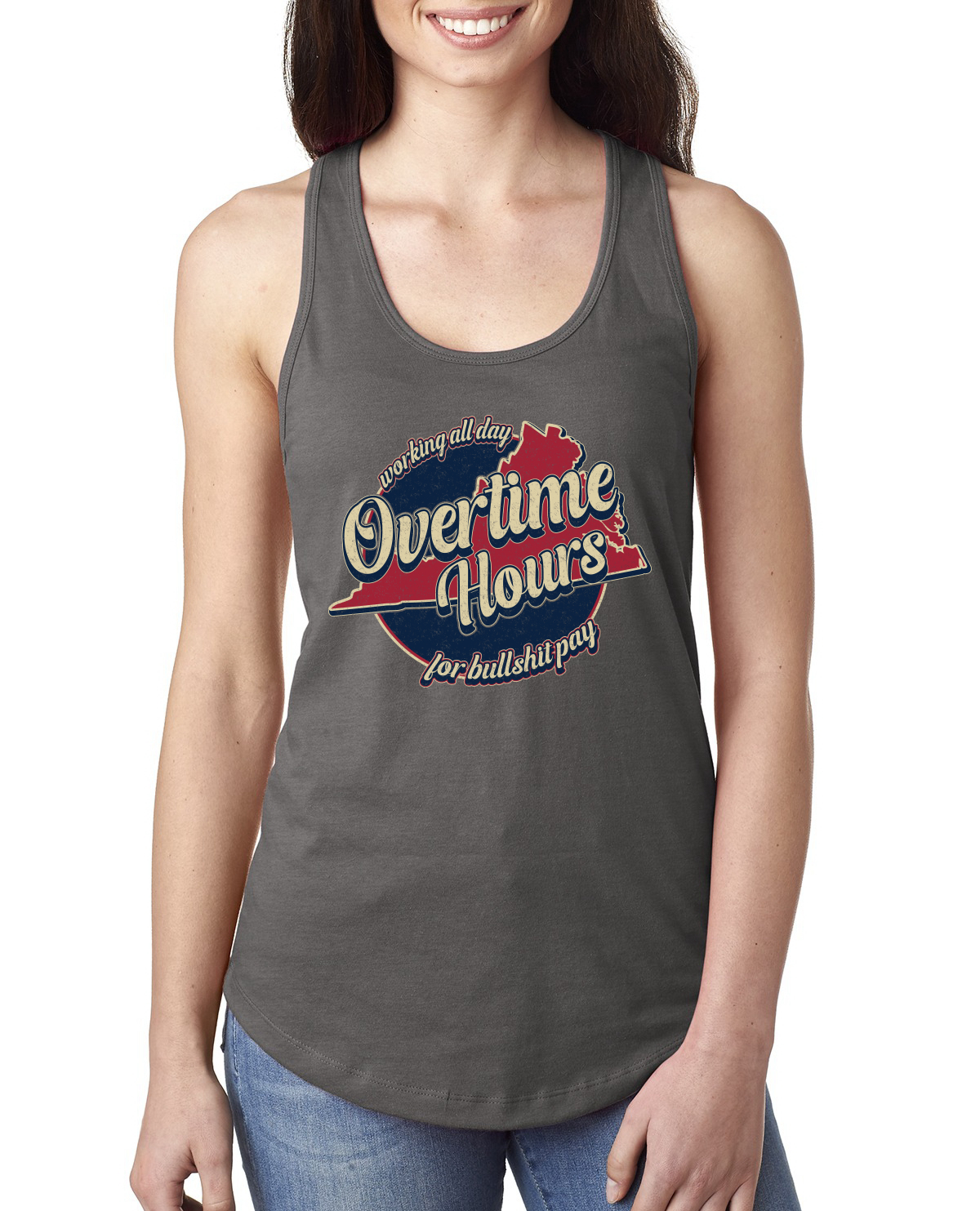 Camiseta sin mangas vintage para damas Racerback que funciona todo el día durante horas para Bullsh*t Pay - Imagen 7 de 7