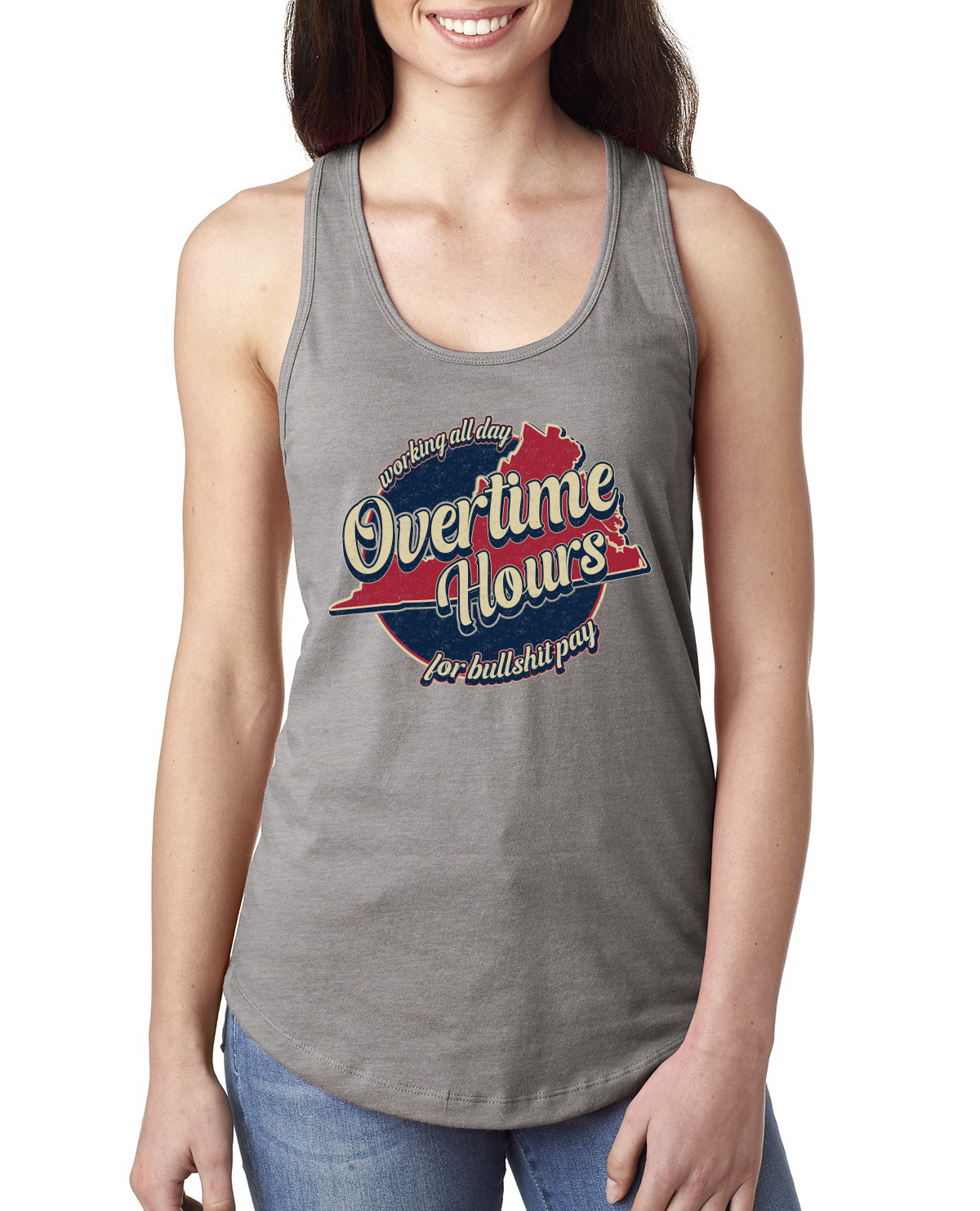 Camiseta sin mangas vintage para damas Racerback que funciona todo el día durante horas para Bullsh*t Pay - Imagen 3 de 7