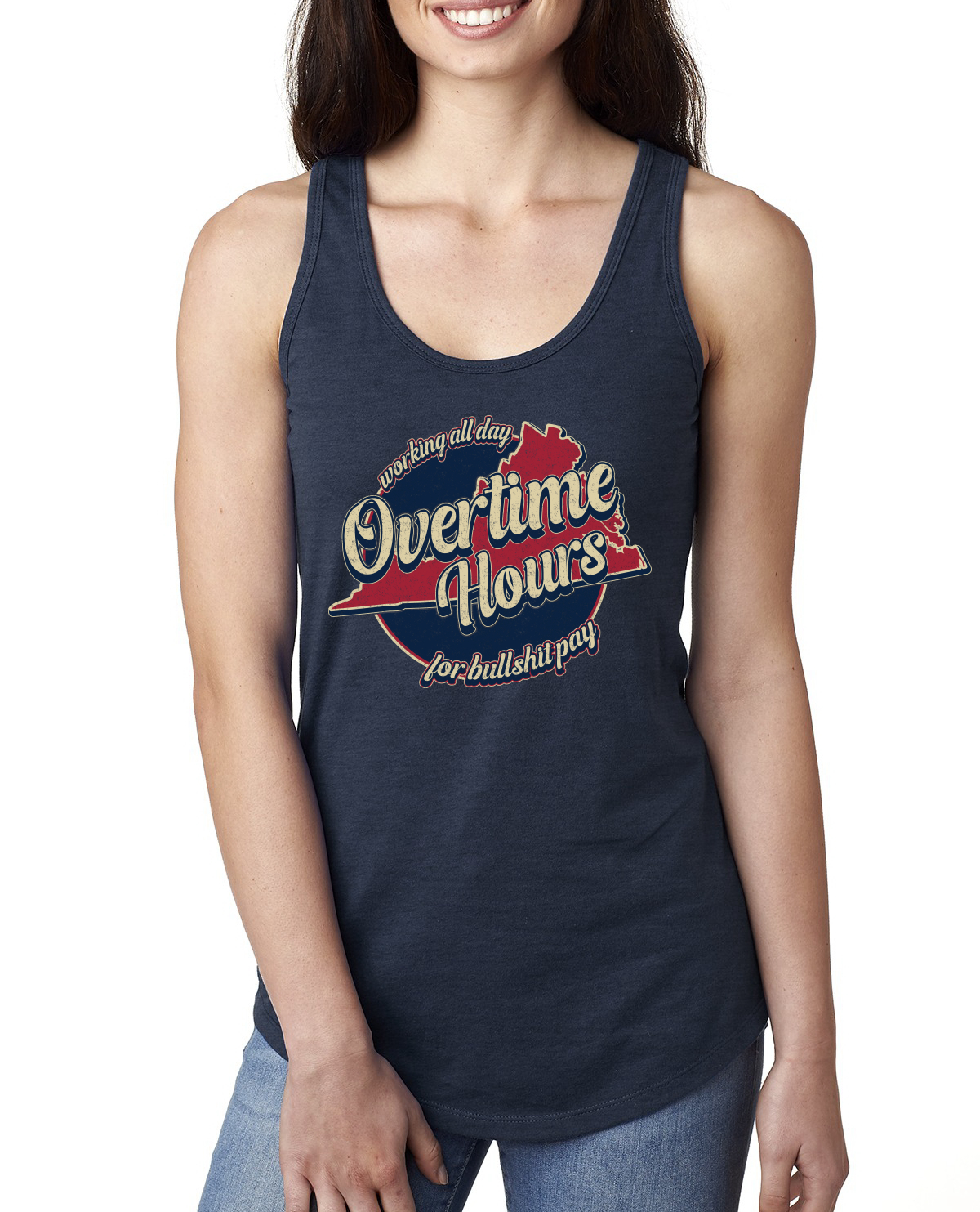 Camiseta sin mangas vintage para damas Racerback que funciona todo el día durante horas para Bullsh*t Pay - Imagen 4 de 7