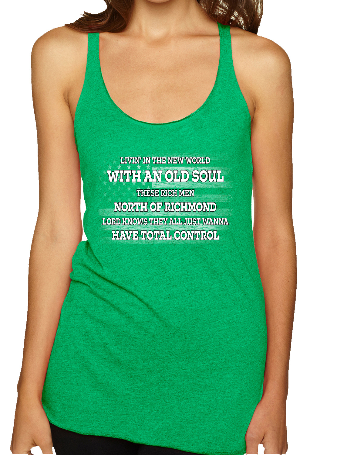 Rich Men North of Richmond White American Flag TriBlend Racerback Tank Top - Picture 2 of 8