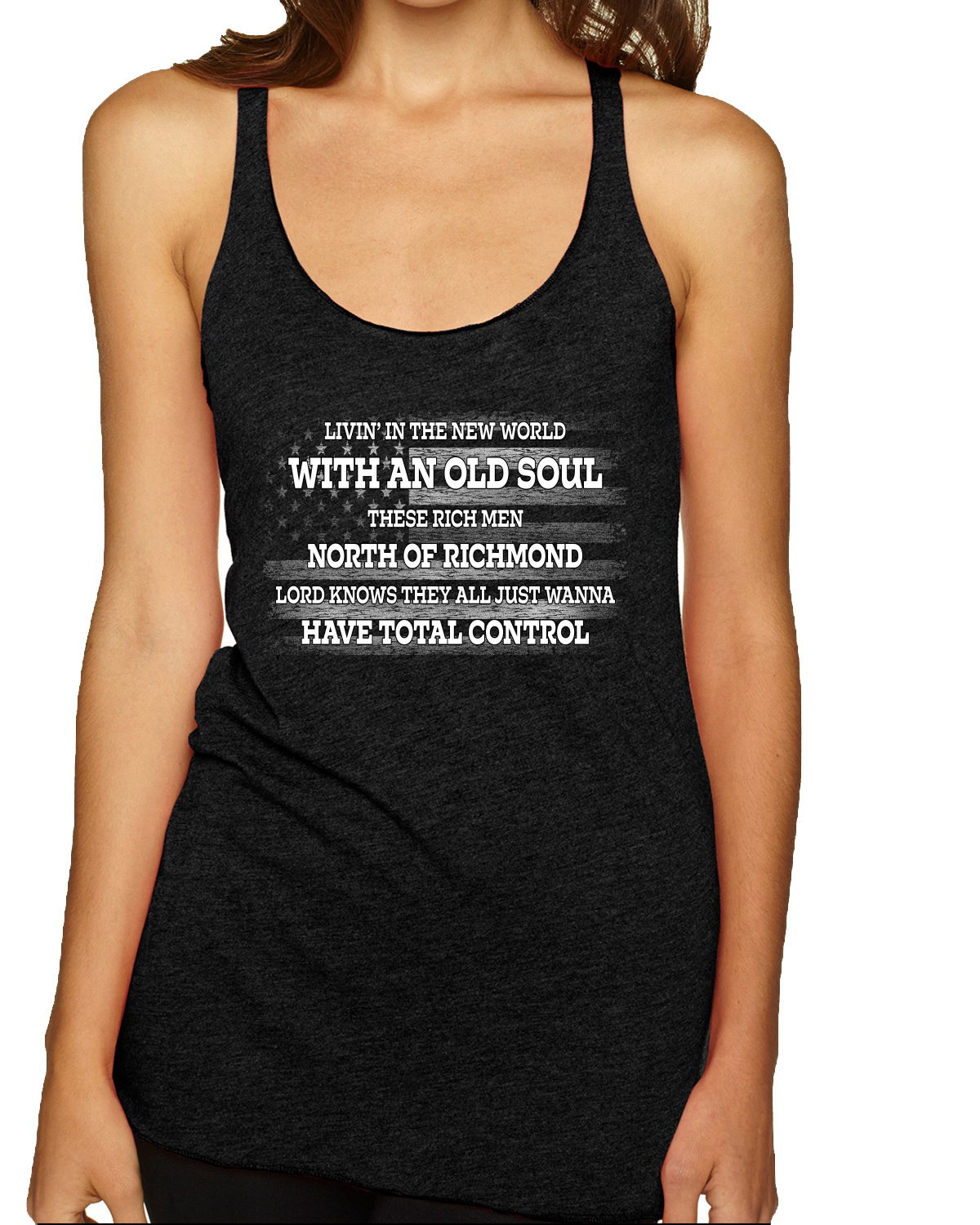 Rich Men North of Richmond White American Flag TriBlend Racerback Tank Top - Picture 4 of 8