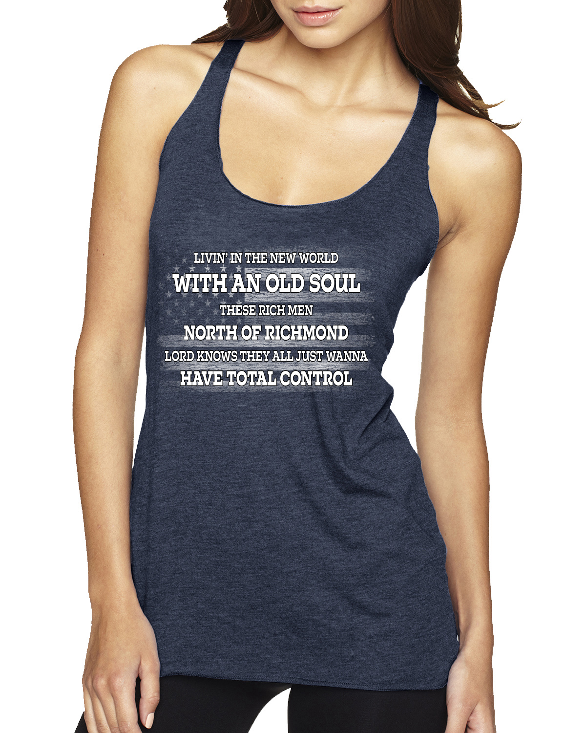 Rich Men North of Richmond White American Flag TriBlend Racerback Tank Top - Picture 5 of 8