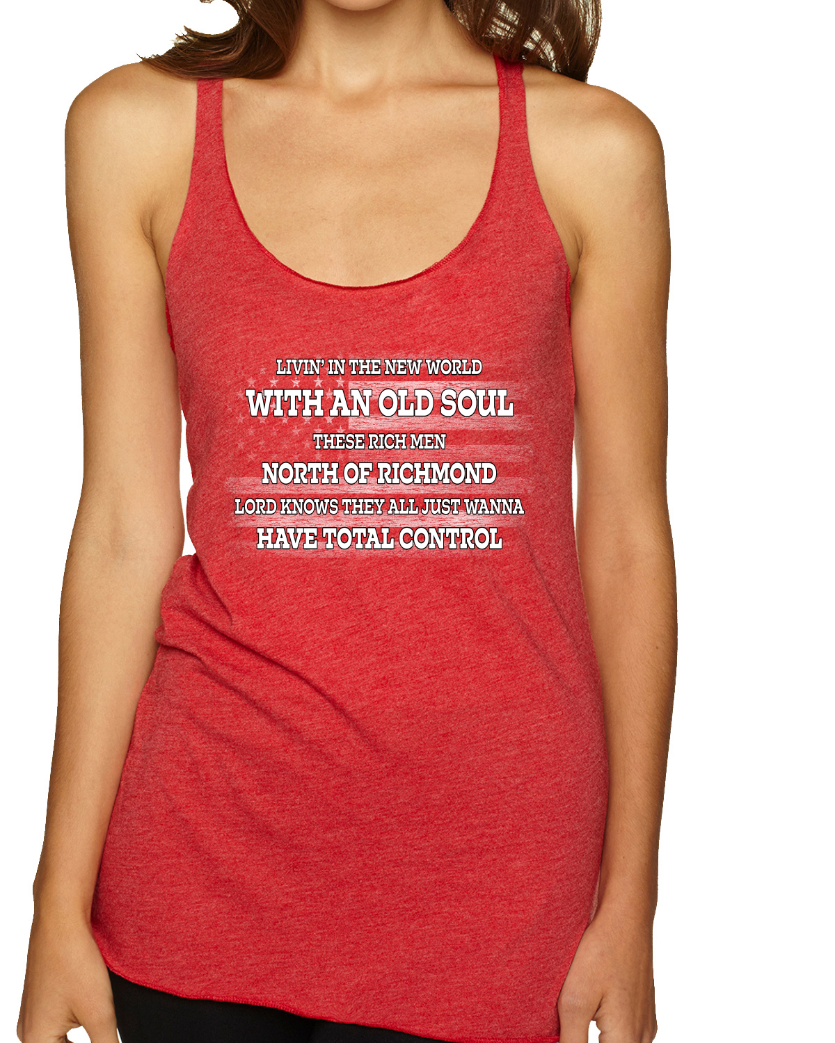 Rich Men North of Richmond White American Flag TriBlend Racerback Tank Top - Picture 6 of 8