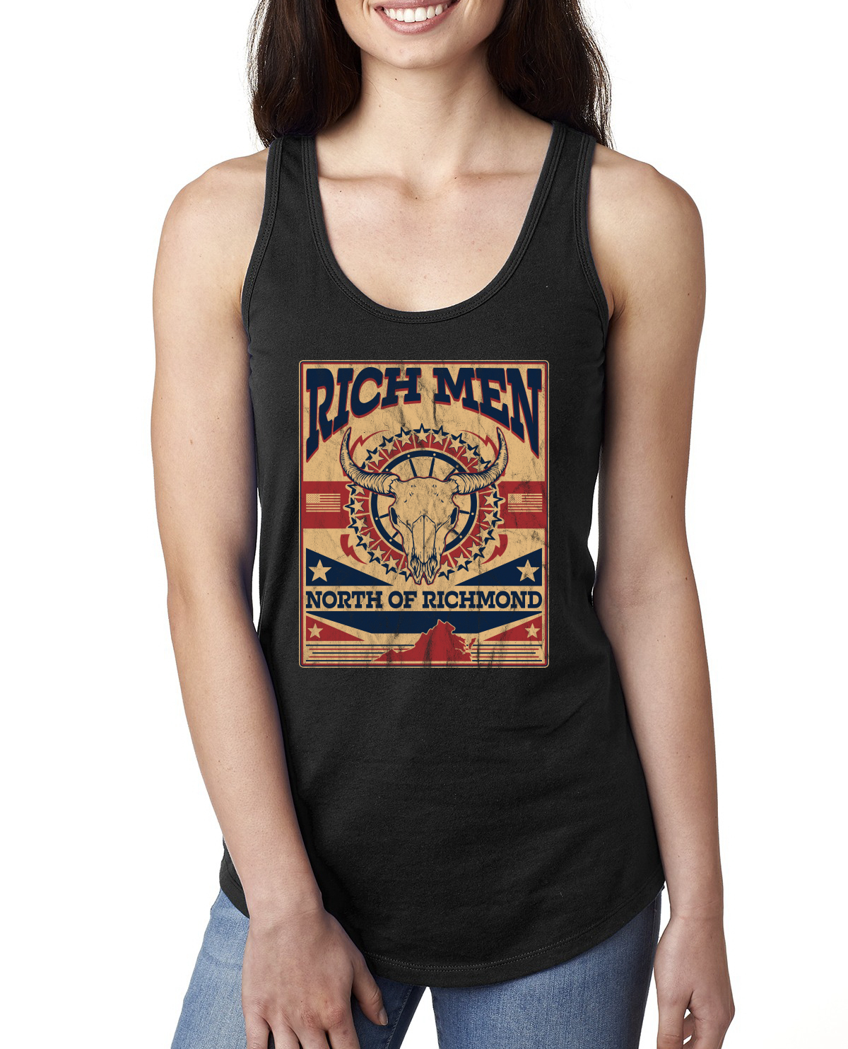 Camiseta sin mangas Rich Men North of Richmond Envejecimiento Dirección Damas Racerback - Imagen 2 de 8