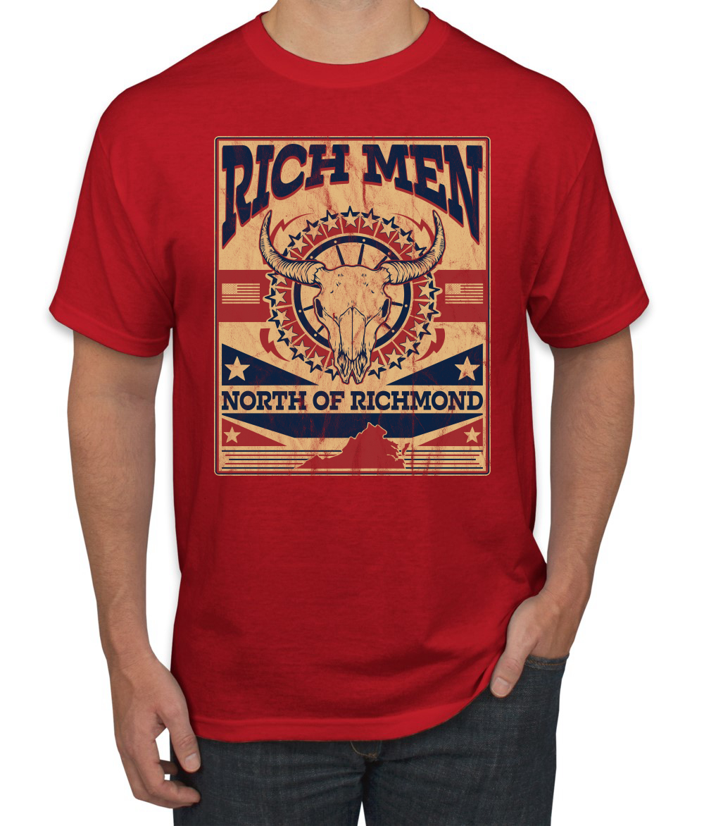 Rich Men North of Richmond Distressed Steer Mens TShirt - Picture 7 of 12