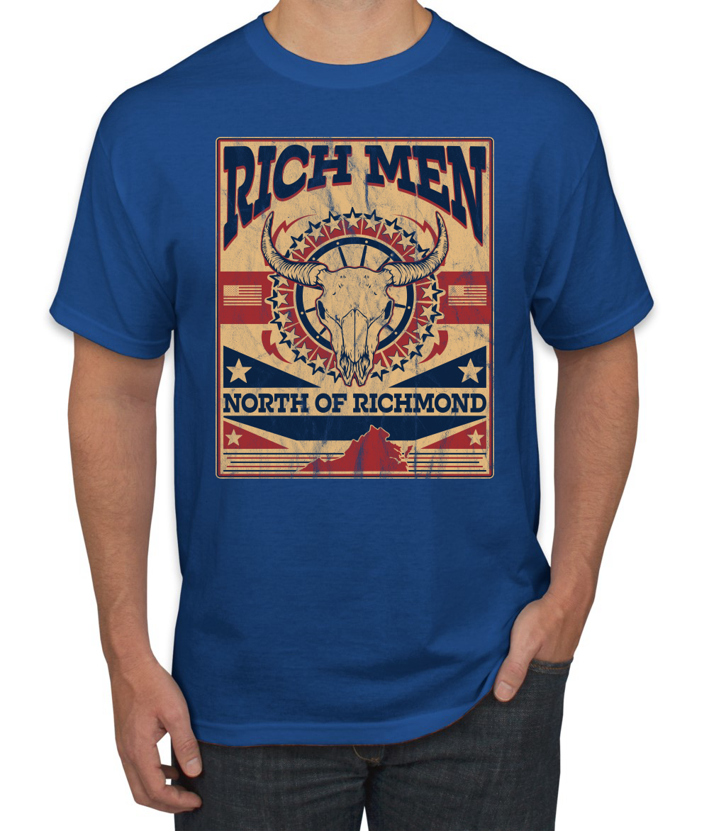 Rich Men North of Richmond Distressed Steer Mens TShirt - Picture 8 of 12