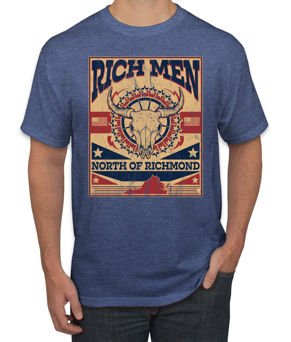 Rich Men North of Richmond Distressed Steer Mens TShirt - Picture 9 of 12