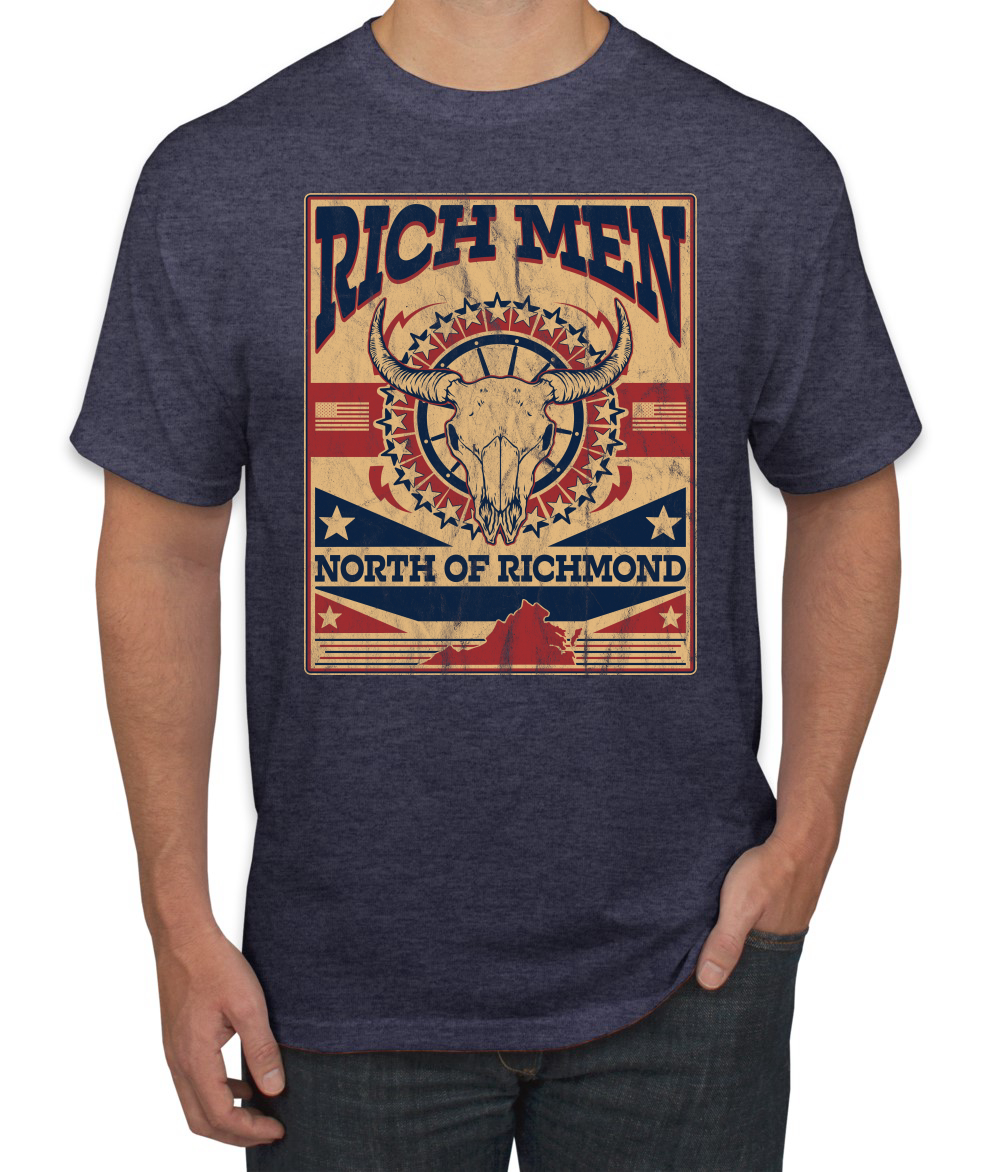 Rich Men North of Richmond Distressed Steer Mens TShirt - Picture 10 of 12