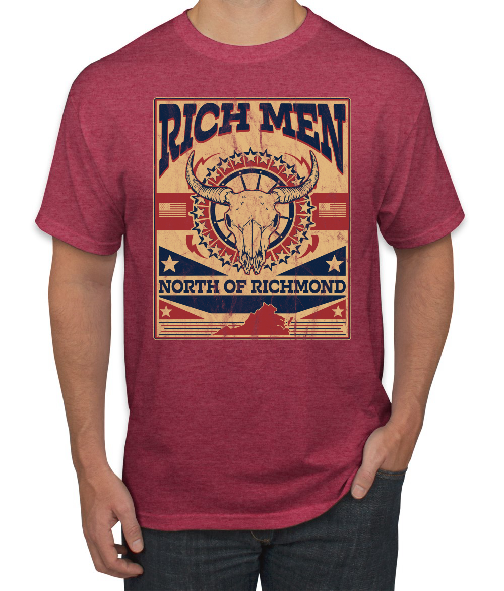 Rich Men North of Richmond Distressed Steer Mens TShirt - Picture 11 of 12