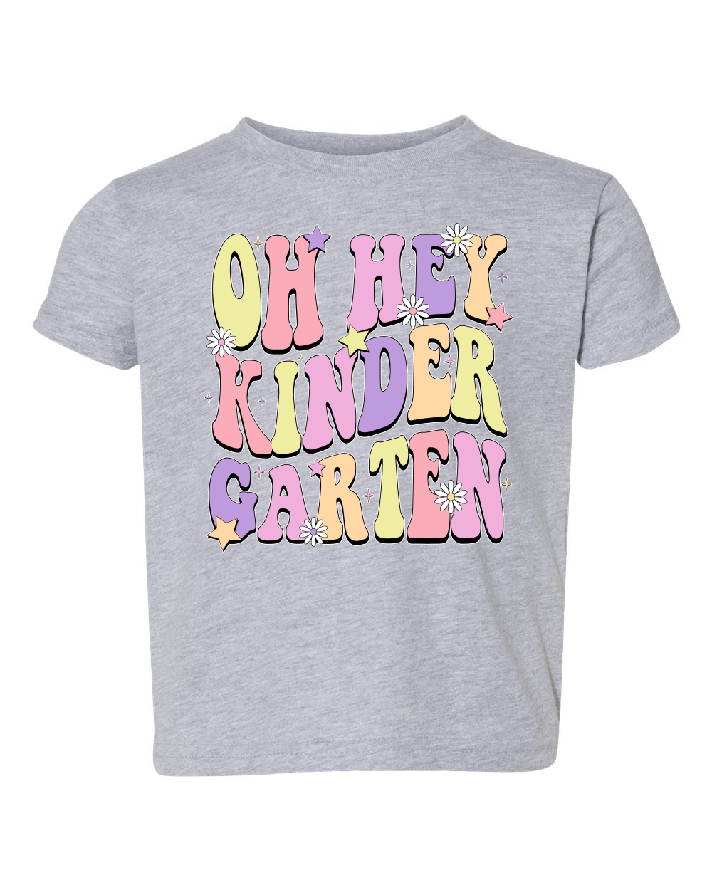 Oh Hey Kindergarten Gänseblümchen Glitzer Sterne Kleinkind Crew Grafik TShirt - Bild 3 von 8