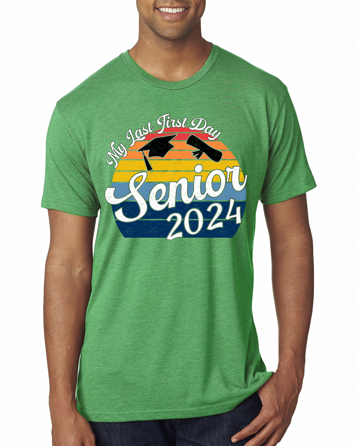 Camiseta My Last First Day Sunset Graduación Gorra De Colección Hombres Premium TriBlend - Imagen 3 de 9