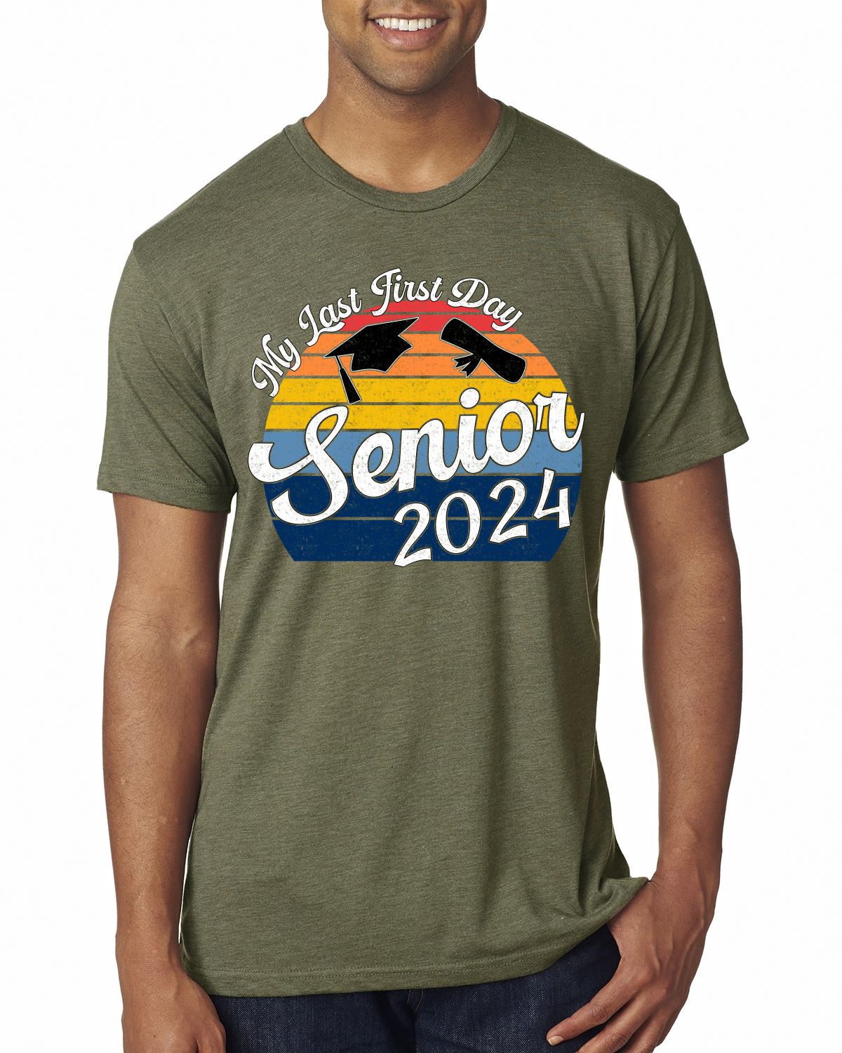 Camiseta My Last First Day Sunset Graduación Gorra De Colección Hombres Premium TriBlend - Imagen 8 de 9