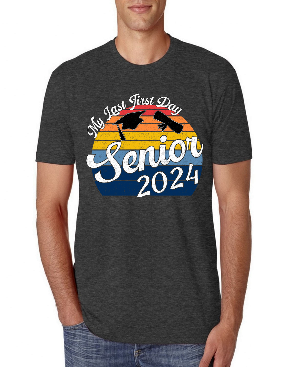 Camiseta My Last First Day Sunset Graduación Gorra De Colección Hombres Premium TriBlend - Imagen 4 de 9