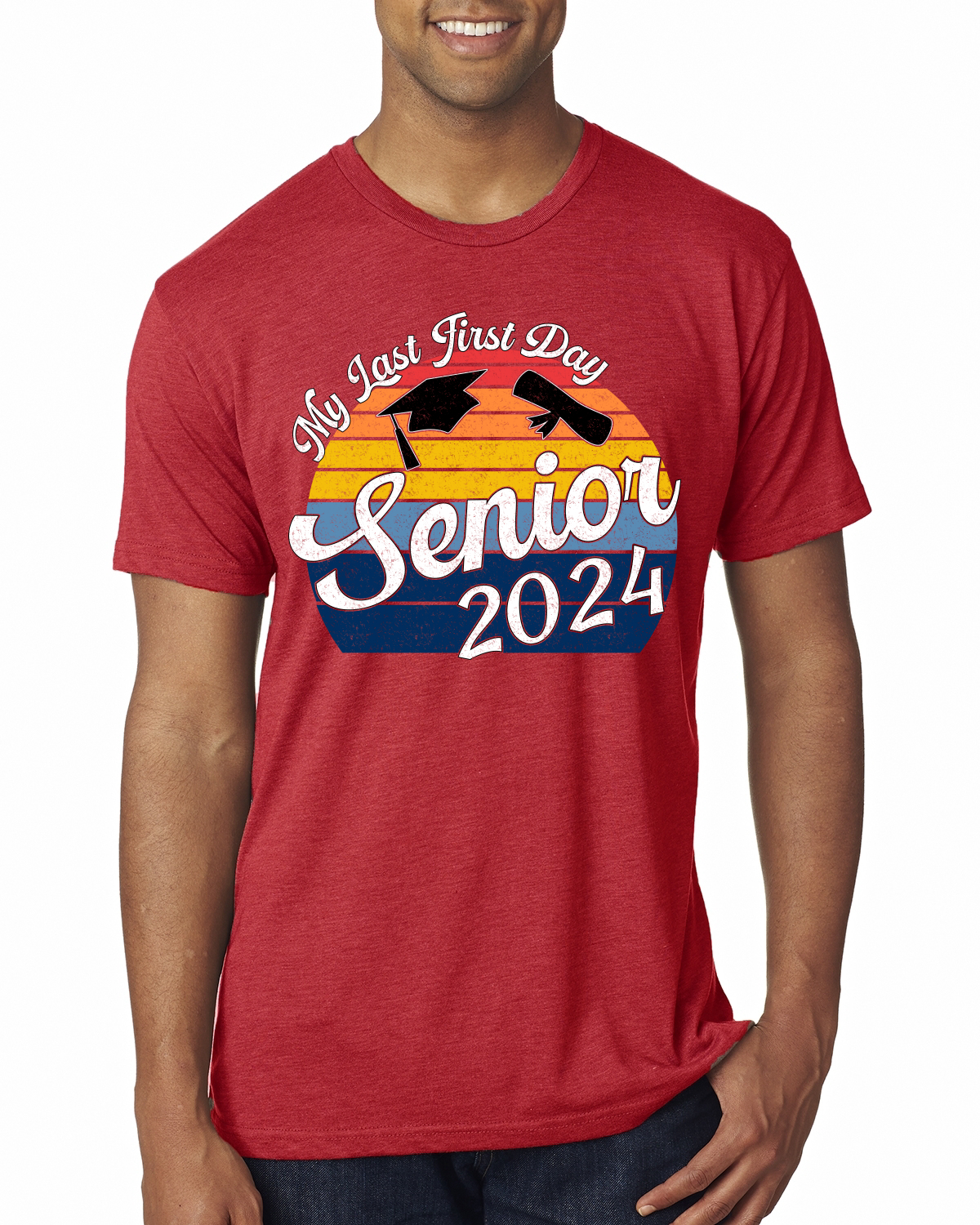 Camiseta My Last First Day Sunset Graduación Gorra De Colección Hombres Premium TriBlend - Imagen 6 de 9