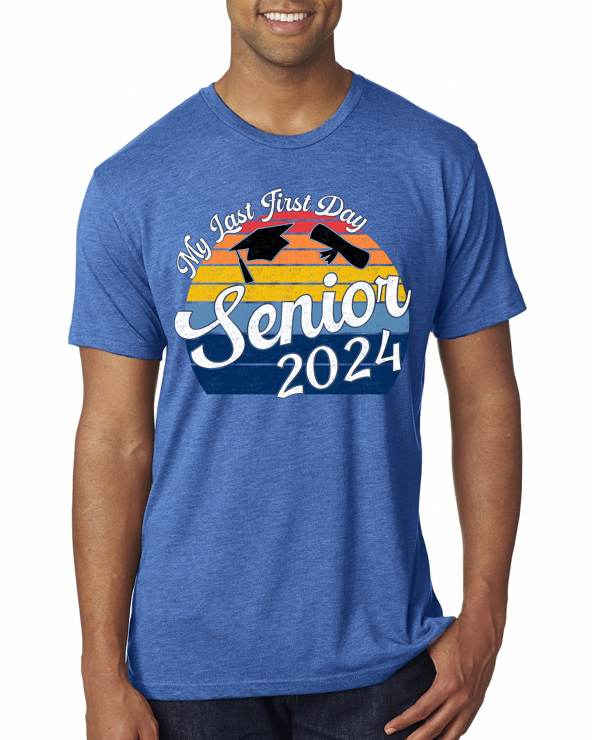 Camiseta My Last First Day Sunset Graduación Gorra De Colección Hombres Premium TriBlend - Imagen 7 de 9