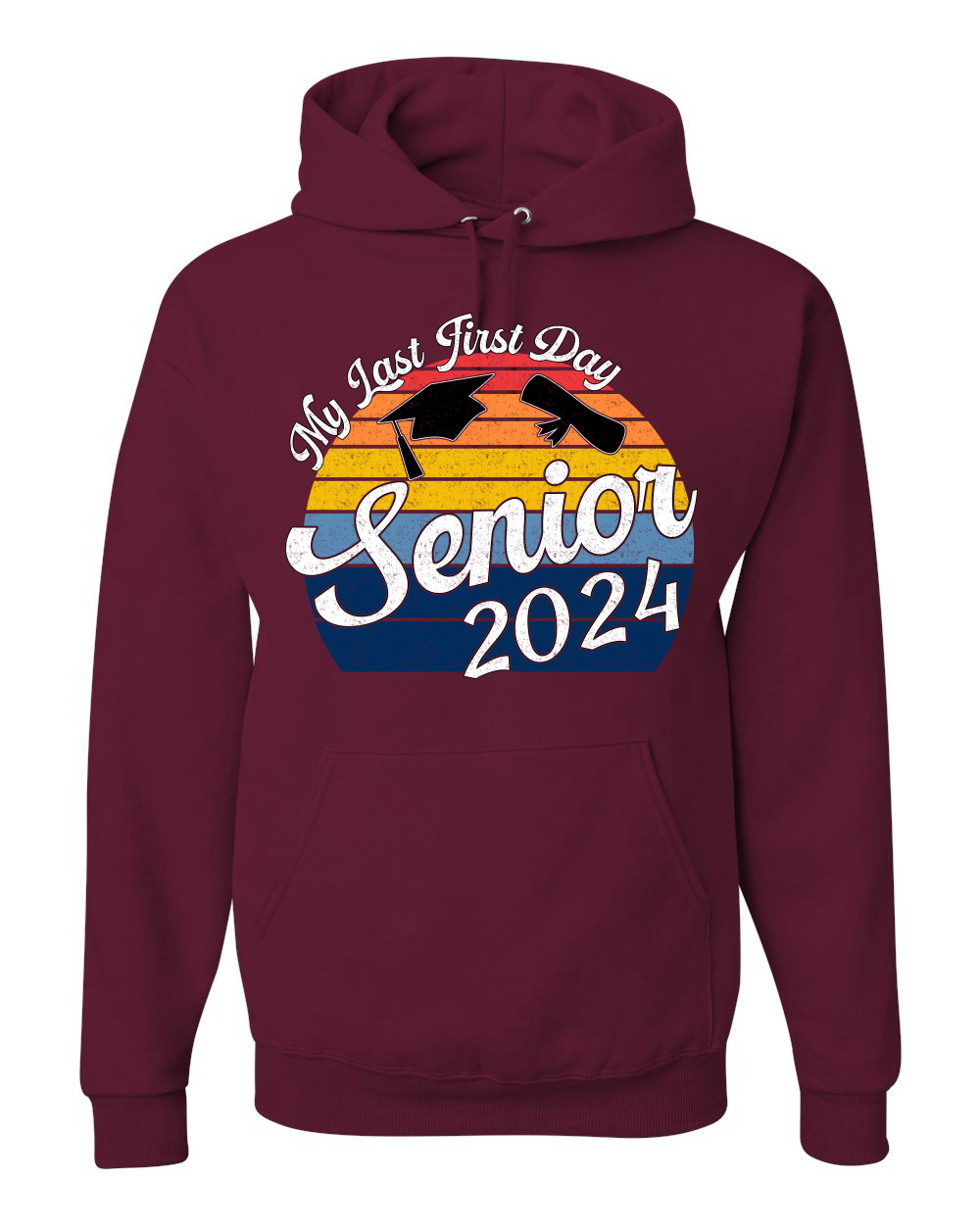 My Last First Day Sunset Graduación Gorra De Colección Fuente Unisex Sudadera con Capucha - Imagen 9 de 16