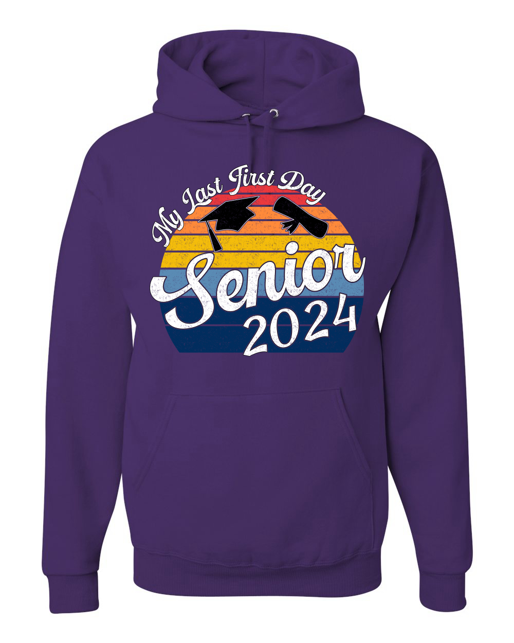 My Last First Day Sunset Graduación Gorra De Colección Fuente Unisex Sudadera con Capucha - Imagen 11 de 16