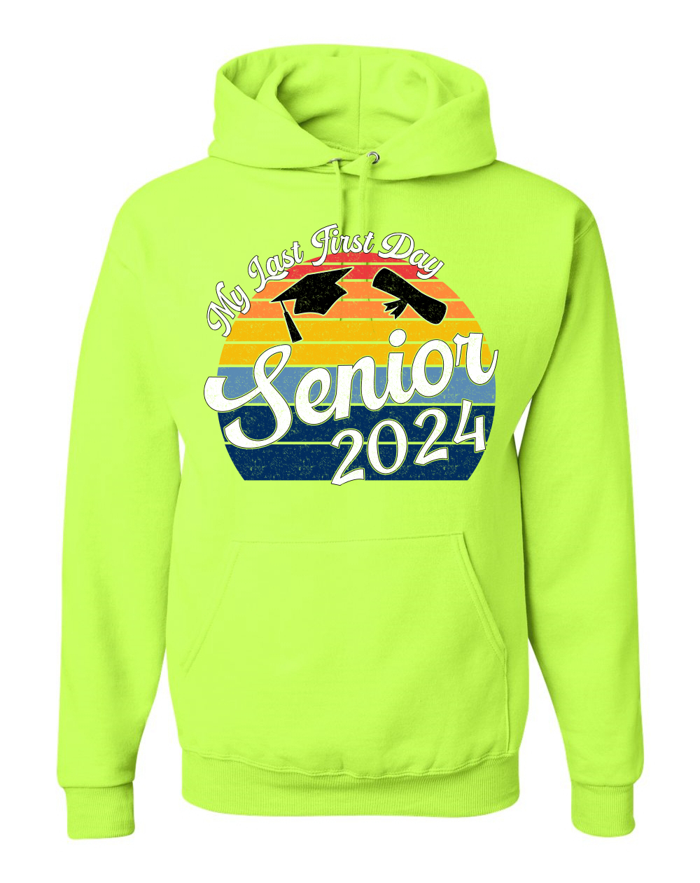 My Last First Day Sunset Graduación Gorra De Colección Fuente Unisex Sudadera con Capucha - Imagen 15 de 16
