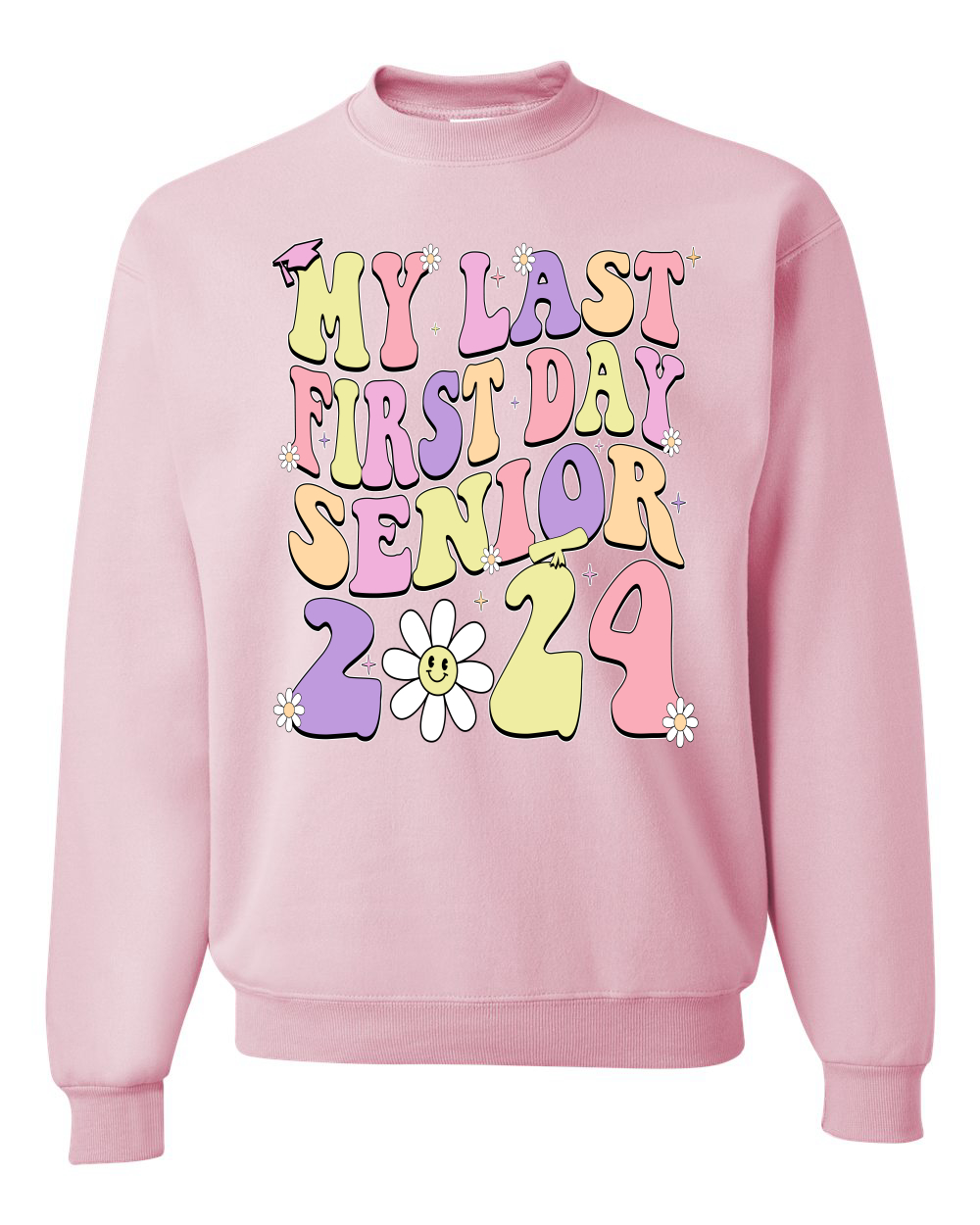 My Last First Day Groovy Letters Graduación Gorra Unisex Cuello Redondo Sudadera - Imagen 7 de 12