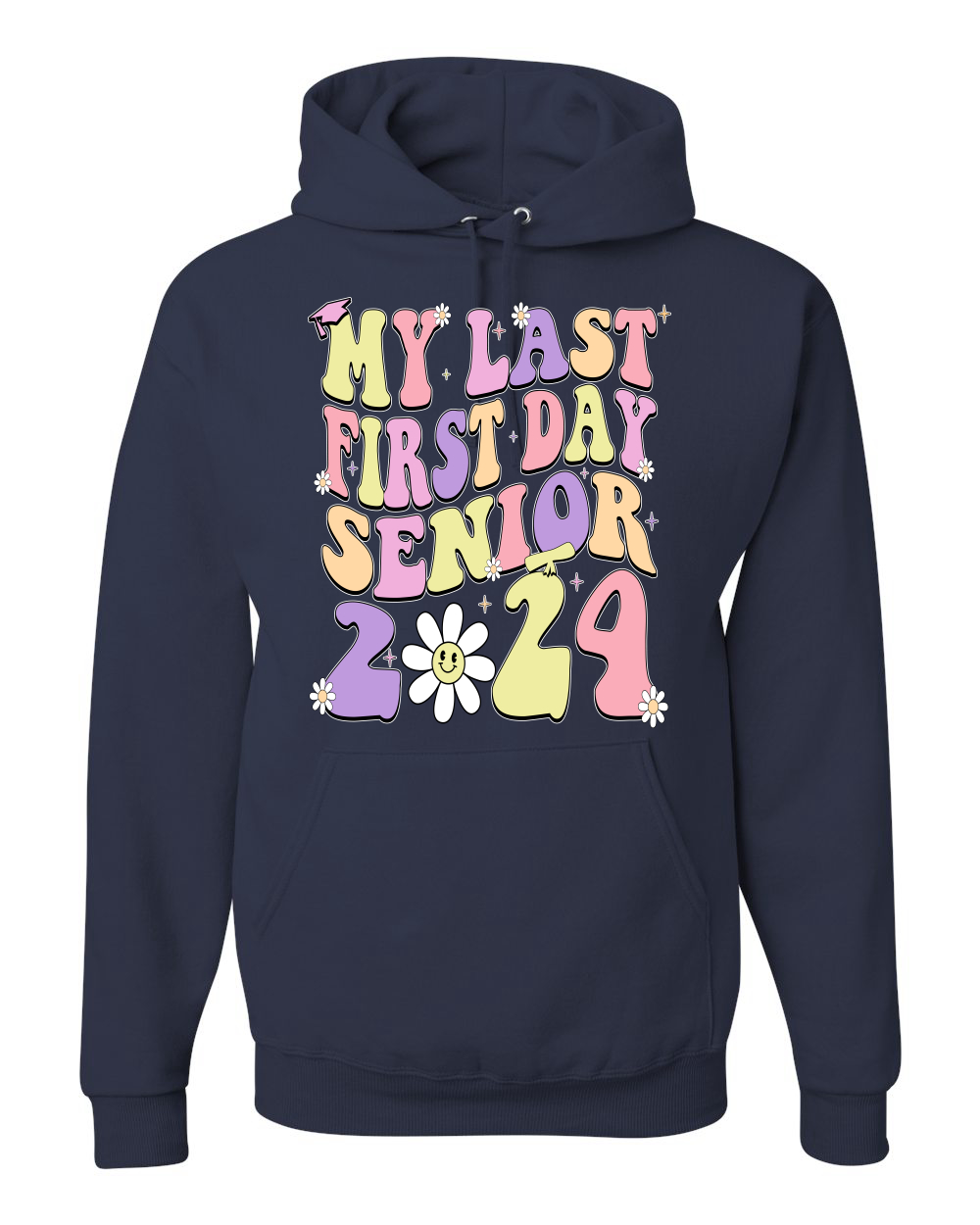 My Last First Day groovy Letters Abschlusskappe Unisex Hoodie Sweatshirt - Bild 8 von 12