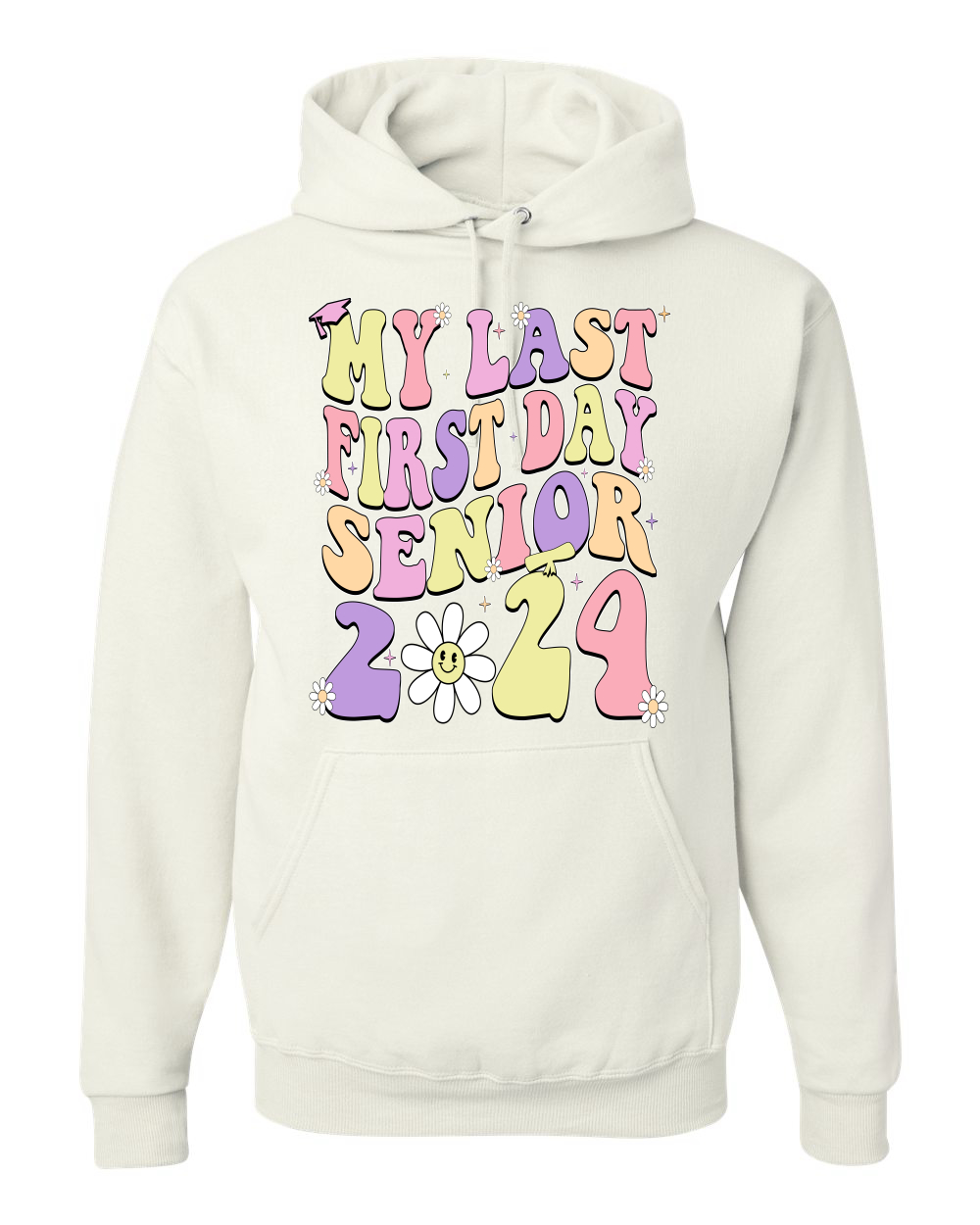 My Last First Day groovy Letters Abschlusskappe Unisex Hoodie Sweatshirt - Bild 12 von 12