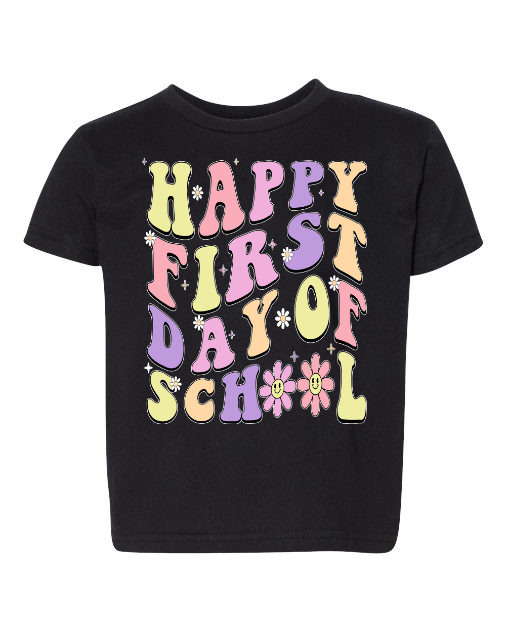 Camiseta gráfica Happy First Day of School carta genial niño equipo pequeño - Imagen 5 de 8