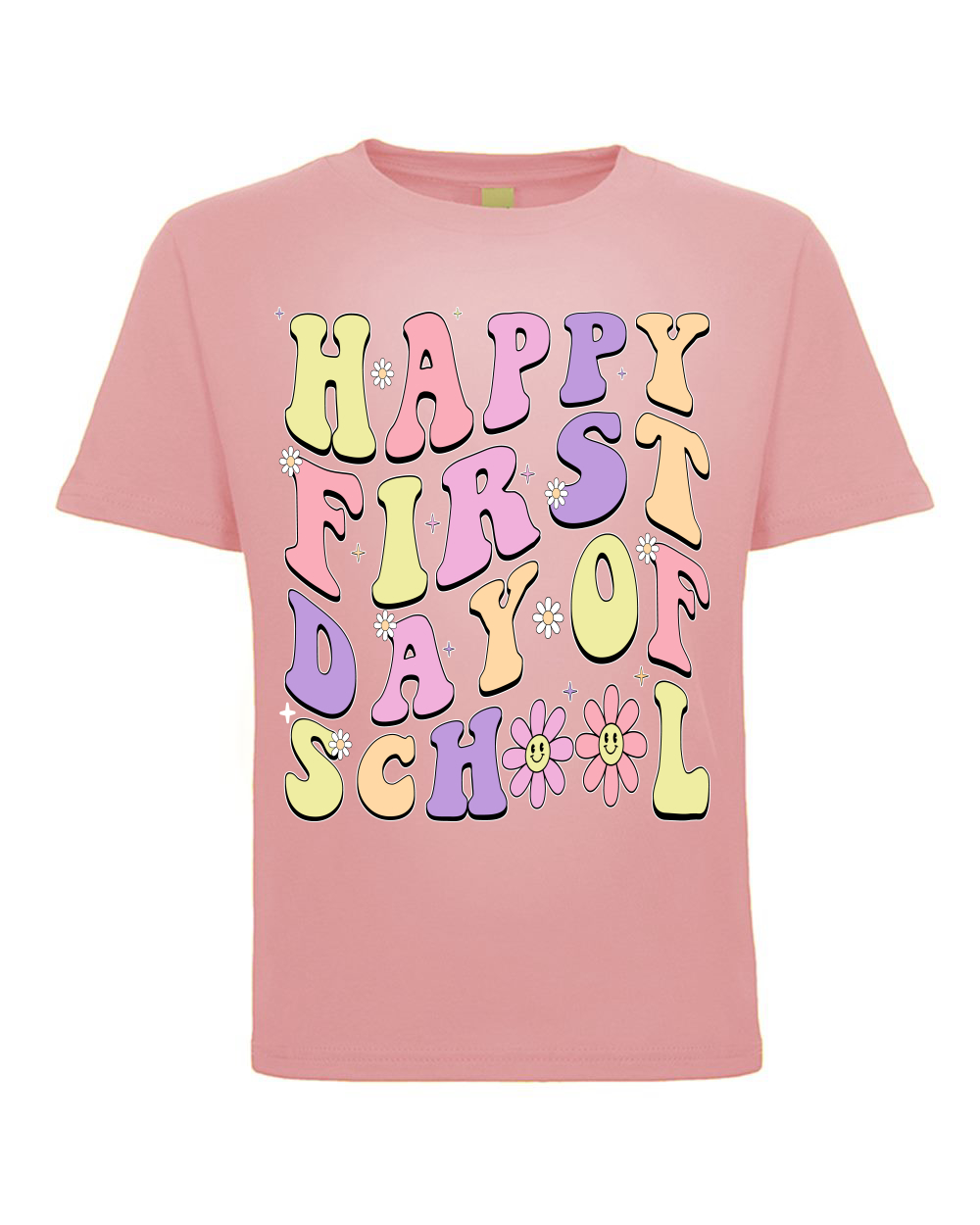 Camiseta gráfica Happy First Day of School carta genial niño equipo pequeño - Imagen 7 de 8