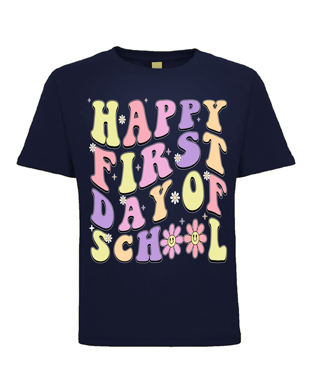 Camiseta gráfica Happy First Day of School carta genial niño equipo pequeño - Imagen 8 de 8