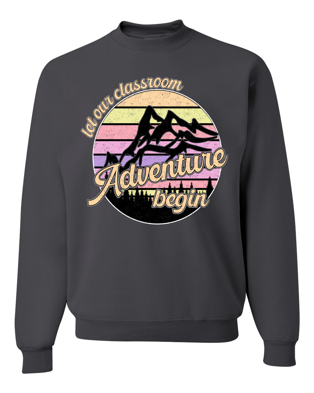Sudadera Let Our Classroom Adventure Begin Colores Claros Unisex Cuello Redondo - Imagen 4 de 12