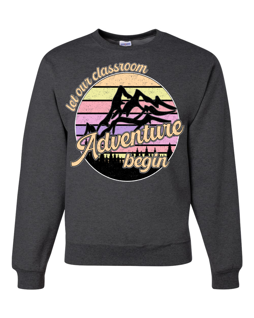 Sudadera Let Our Classroom Adventure Begin Colores Claros Unisex Cuello Redondo - Imagen 5 de 12