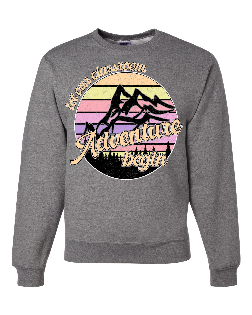 Sudadera Let Our Classroom Adventure Begin Colores Claros Unisex Cuello Redondo - Imagen 6 de 12