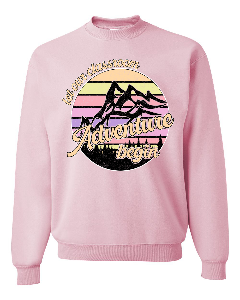Sudadera Let Our Classroom Adventure Begin Colores Claros Unisex Cuello Redondo - Imagen 7 de 12