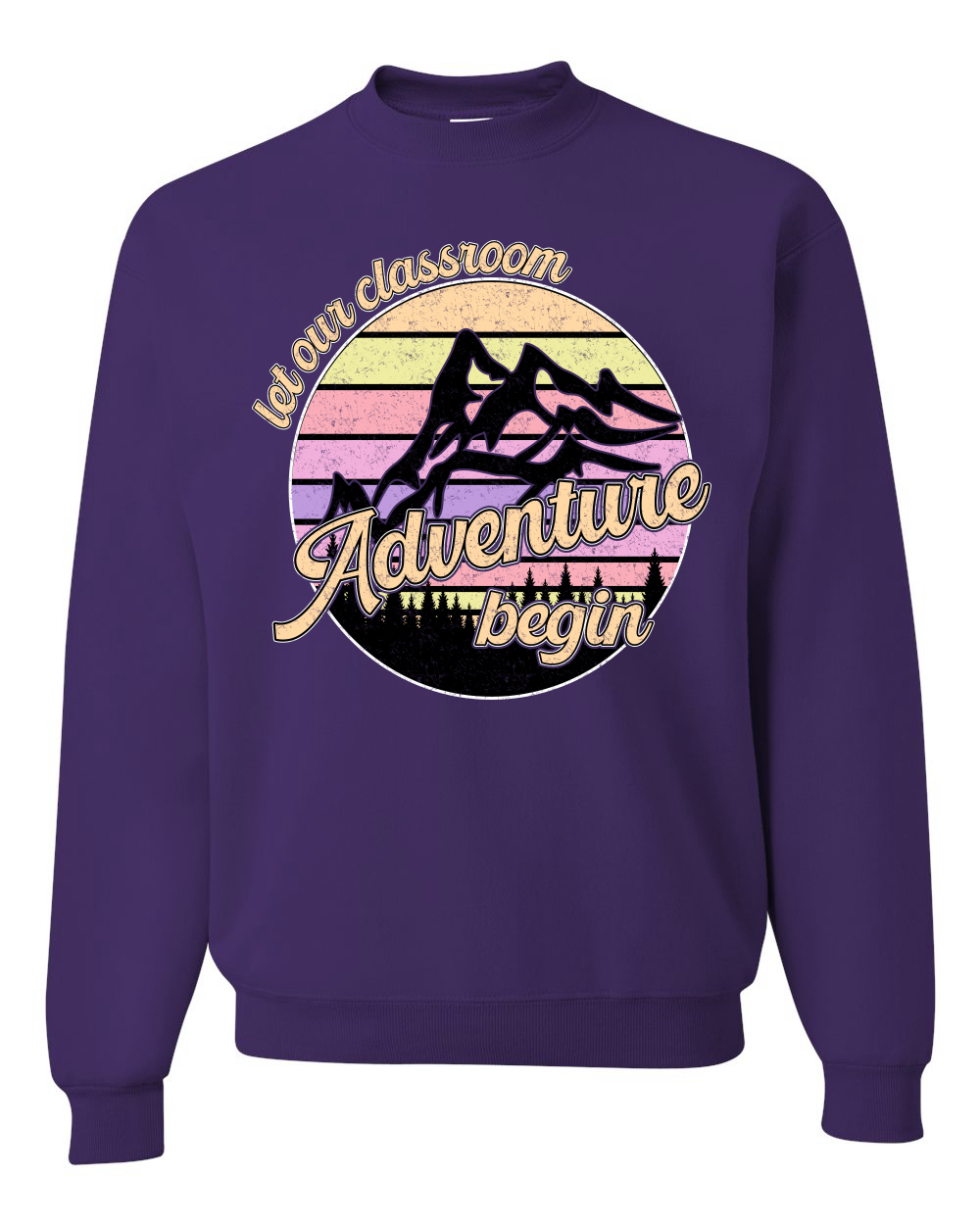 Sudadera Let Our Classroom Adventure Begin Colores Claros Unisex Cuello Redondo - Imagen 9 de 12