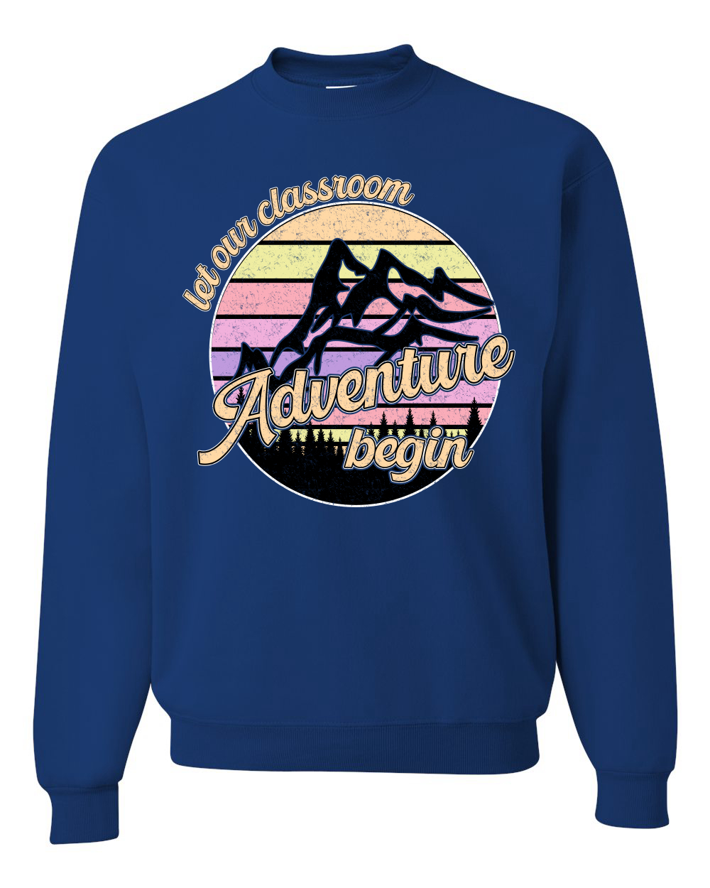 Sudadera Let Our Classroom Adventure Begin Colores Claros Unisex Cuello Redondo - Imagen 10 de 12