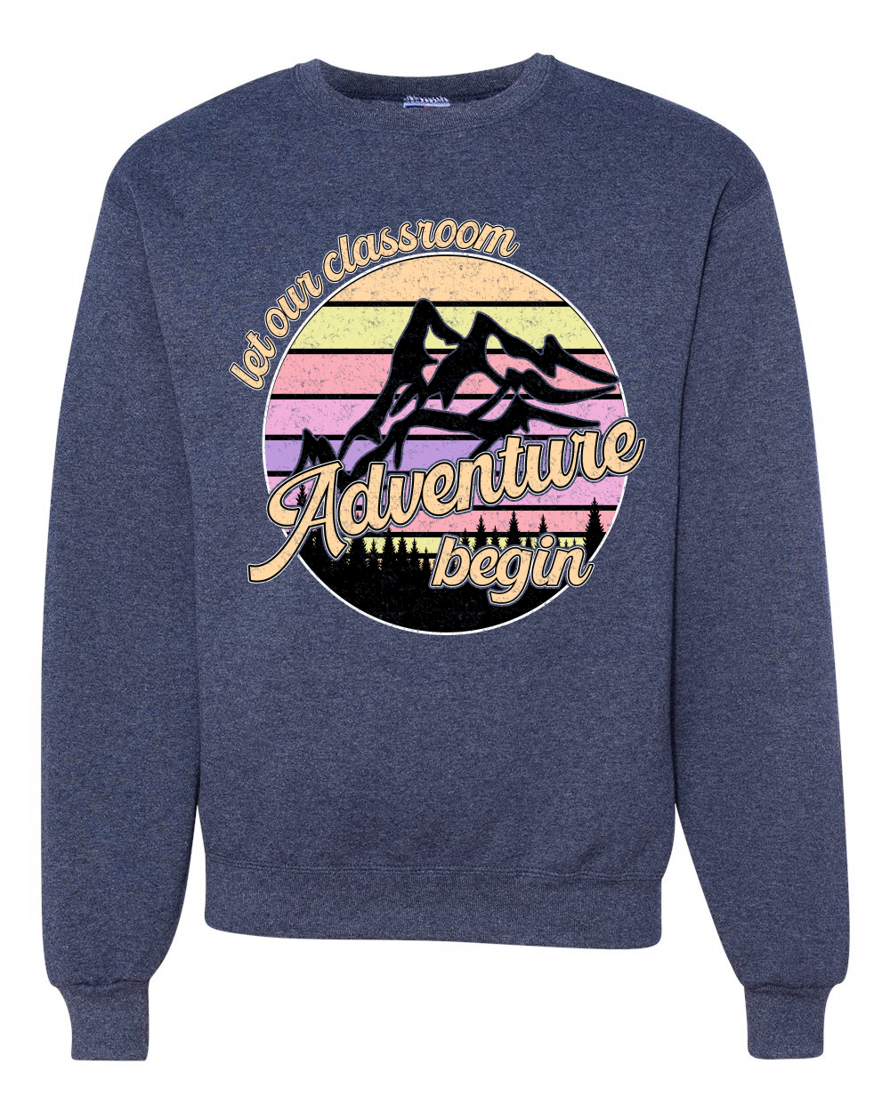 Sudadera Let Our Classroom Adventure Begin Colores Claros Unisex Cuello Redondo - Imagen 11 de 12