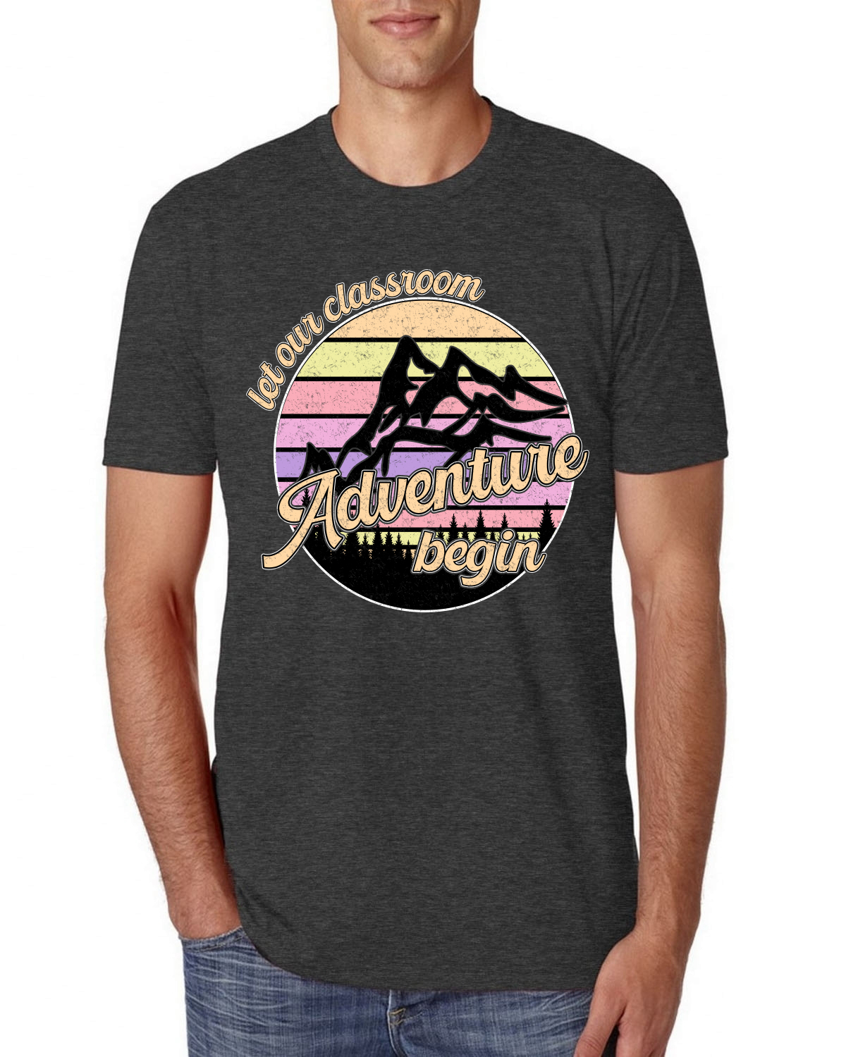 Camiseta Let Our Classroom Adventure Begin colores claros para hombre premium triple mezcla - Imagen 4 de 8